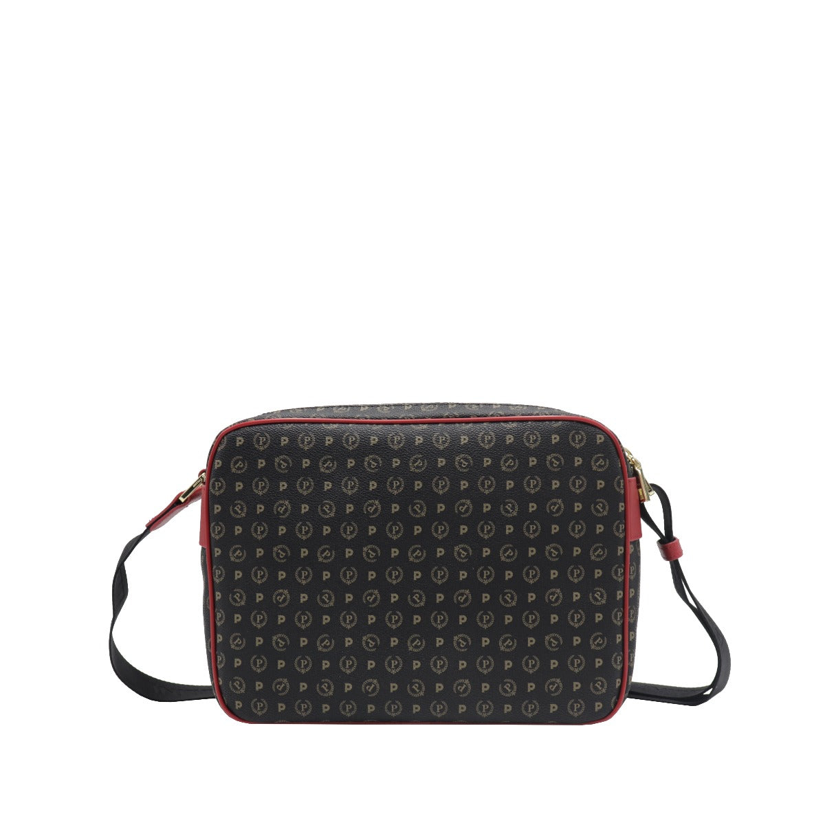 Pollini-Borsa-A-Tracolla-Stampa-Monogram-Nero-Rosso-TE8402PP02Q1100B