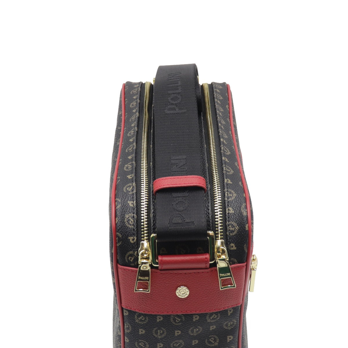 Pollini-Borsa-A-Tracolla-Stampa-Monogram-Nero-Rosso-TE8402PP02Q1100B