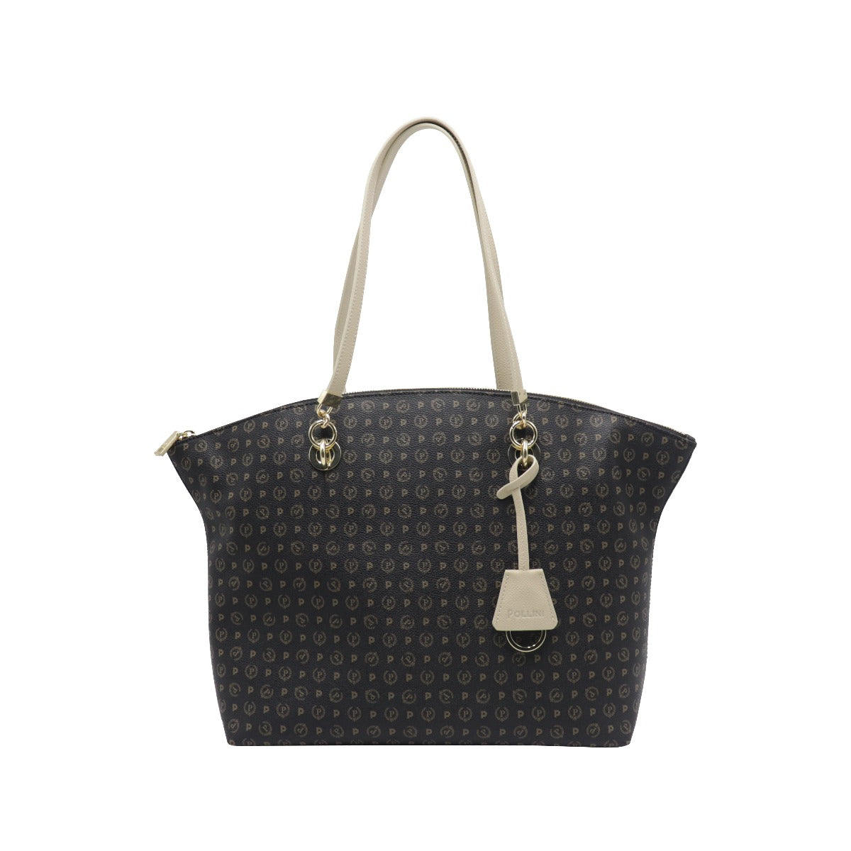 Pollini Heritage Shopping Bag Black Ivory