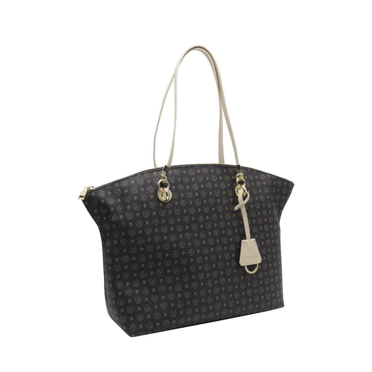Pollini Heritage Shopping Bag Black Ivory