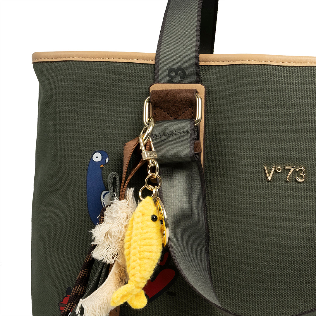V73 Borsa Shopping Tita Verde/Naturale