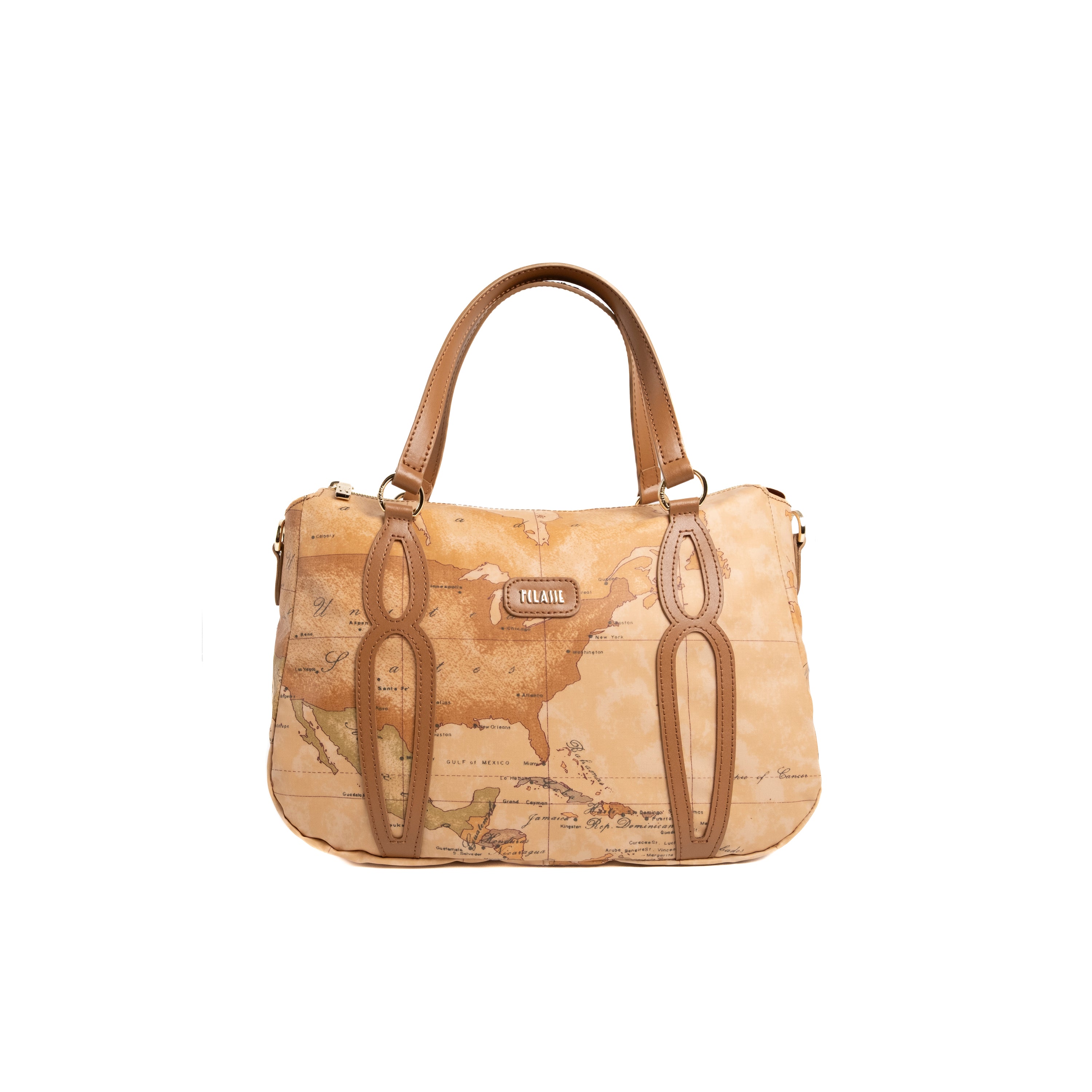 Alviero Martini Prima Classe Borsa a Mano con Tracolla Geo Tabacco