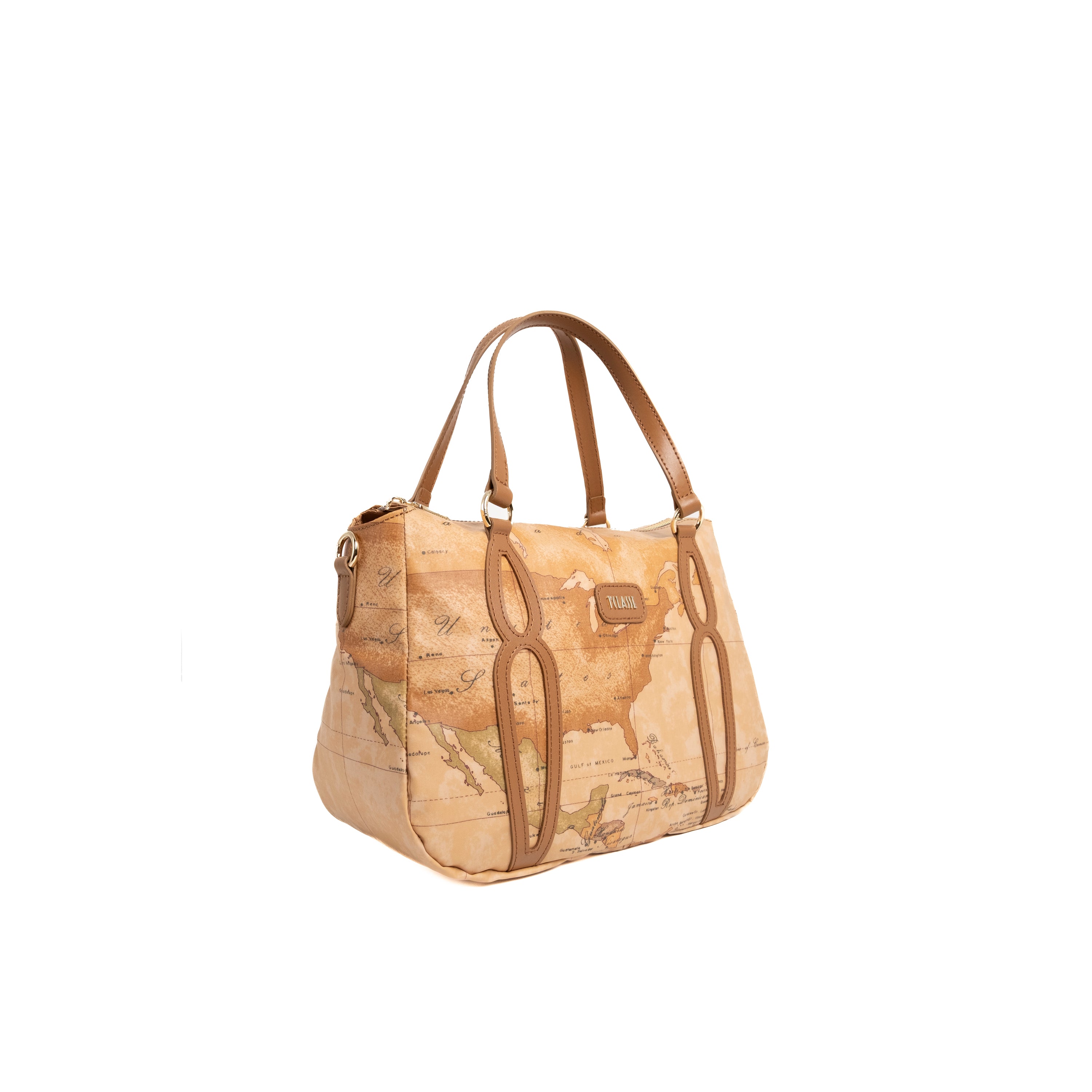 Alviero Martini Prima Classe Borsa a Mano con Tracolla Geo Tabacco