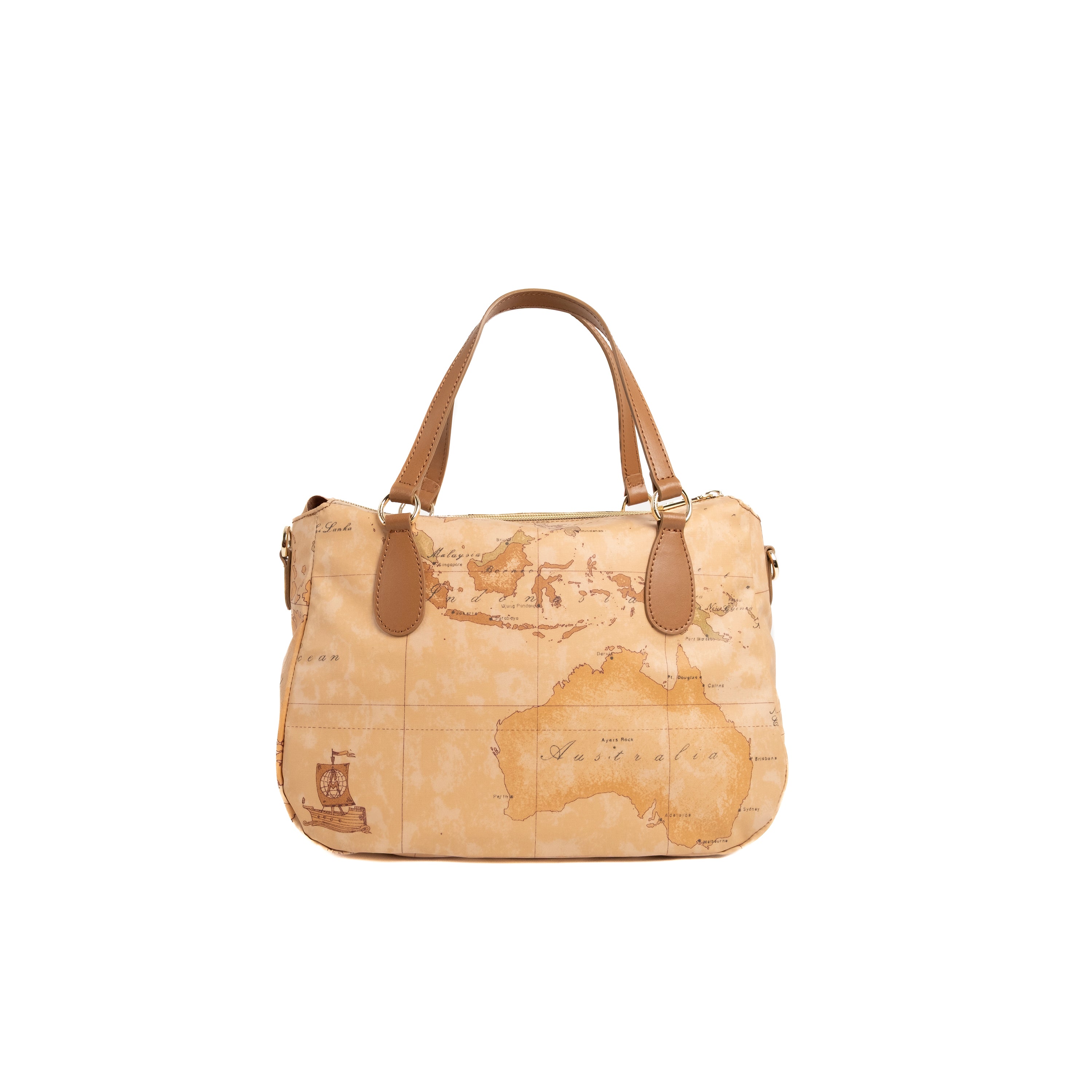 Alviero Martini Prima Classe Borsa a Mano con Tracolla Geo Tabacco