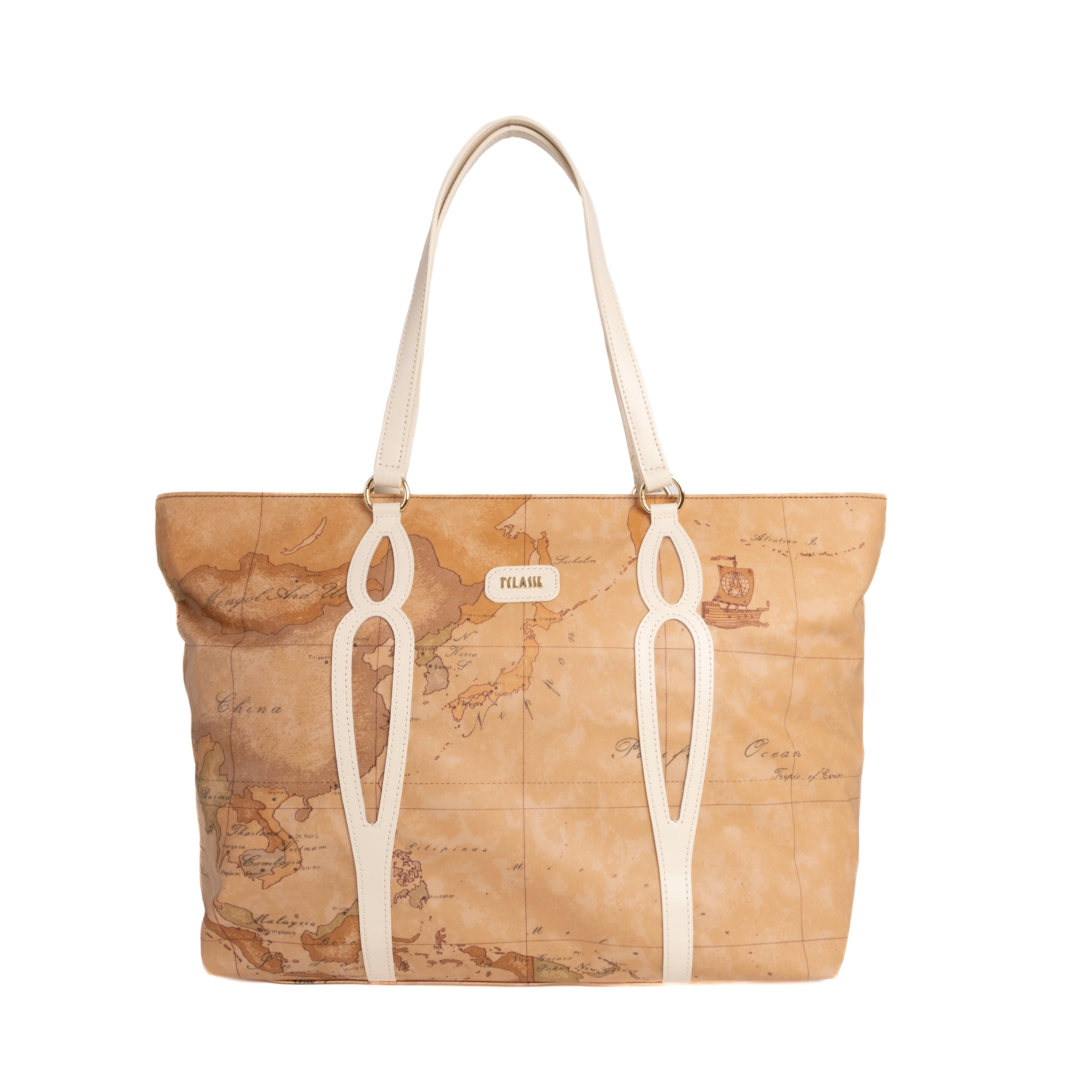 Alviero Martini Prima Classe Borsa Shopper Geo Avorio