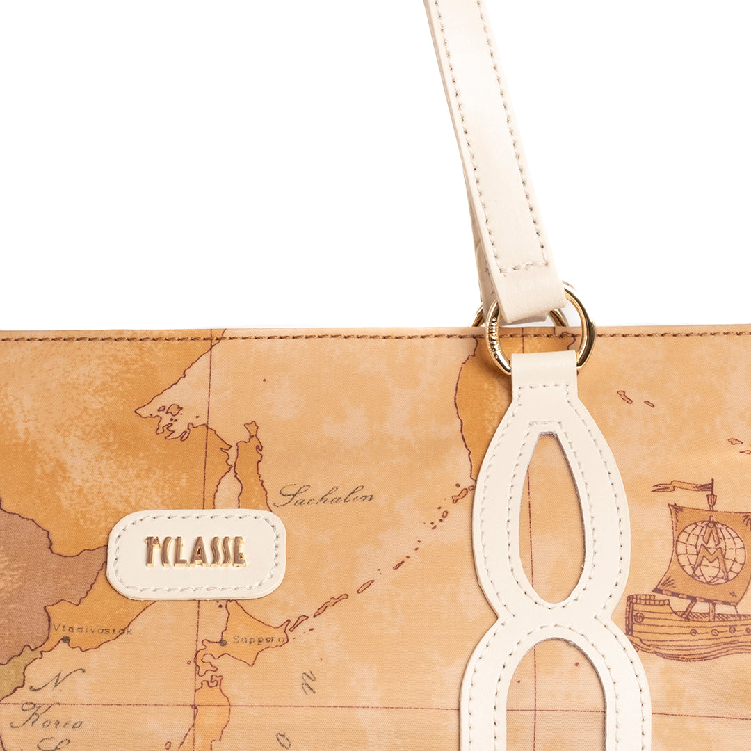 Alviero Martini Prima Classe Borsa Shopper Geo Avorio