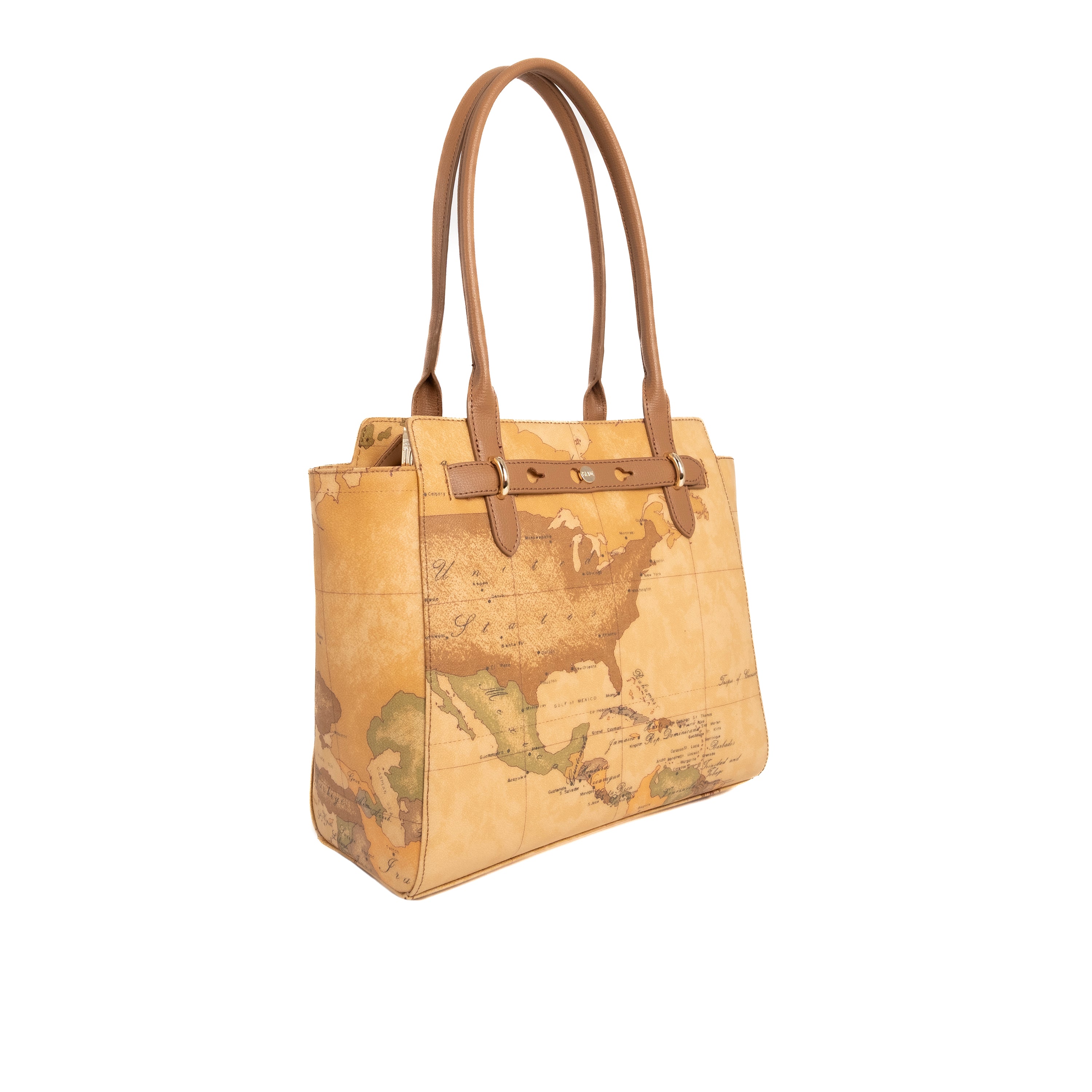 Alviero Martini Prima Classe Borsa Shopper Geo Tabacco
