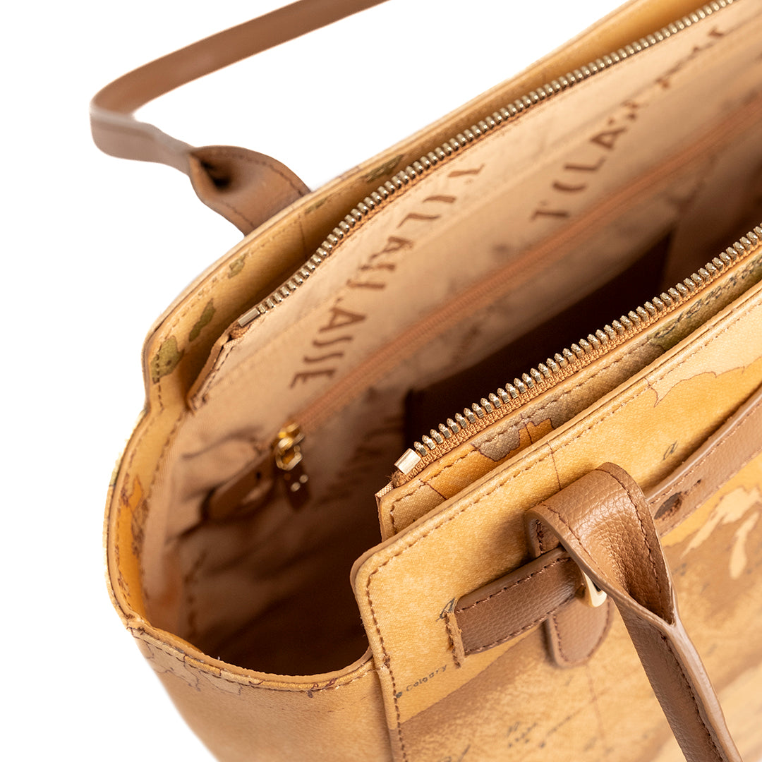Alviero Martini Prima Classe Borsa Shopper Geo Tabacco