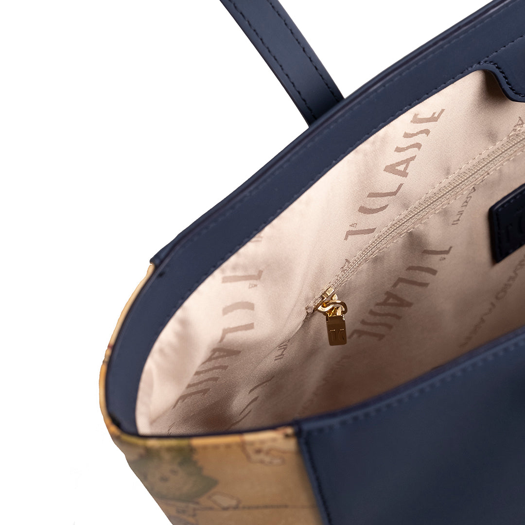 Alviero Martini Prima Classe Borsa Shopping Blu Navy
