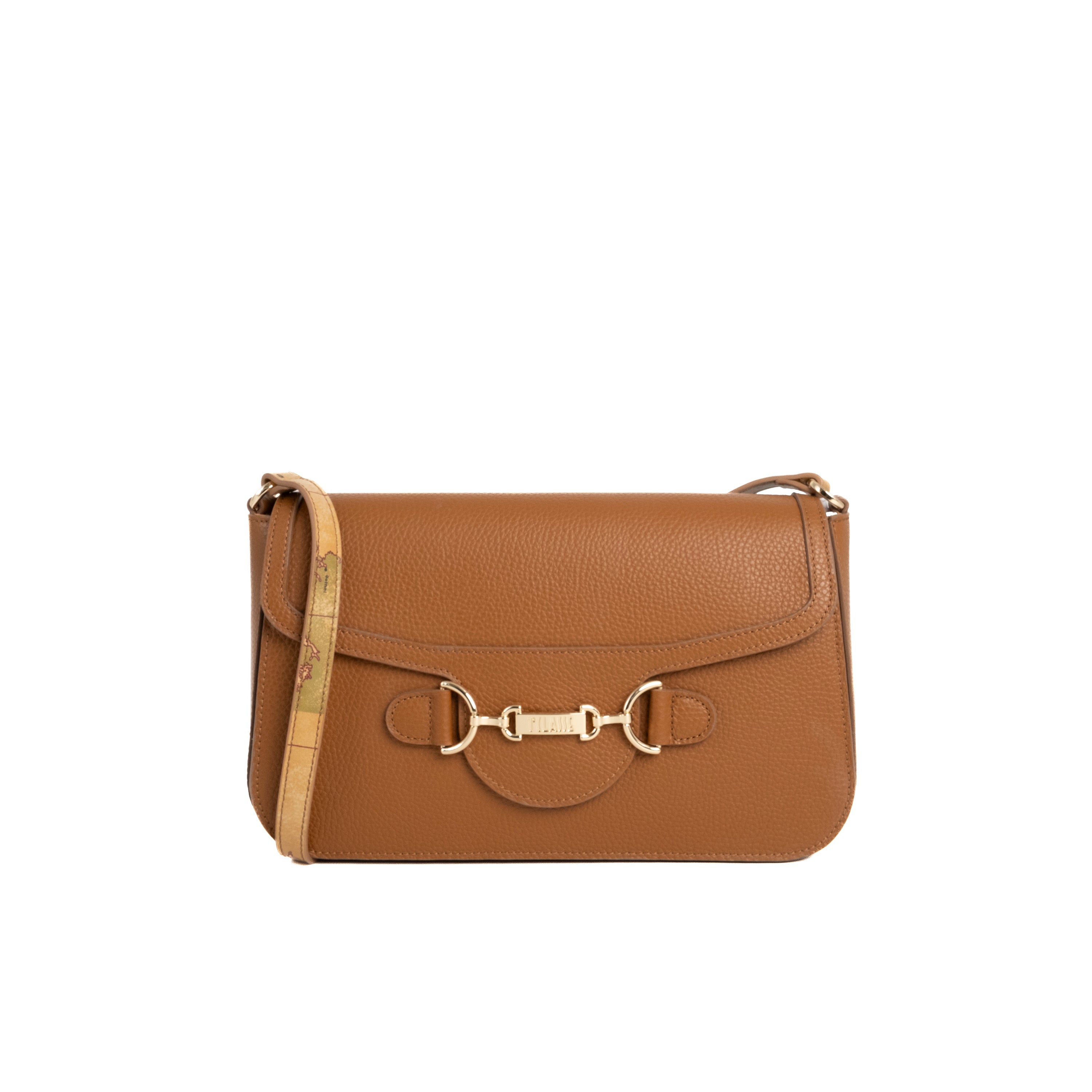 Alviero Martini Prima Classe Tracolla con Patta e Morsetto Tabacco