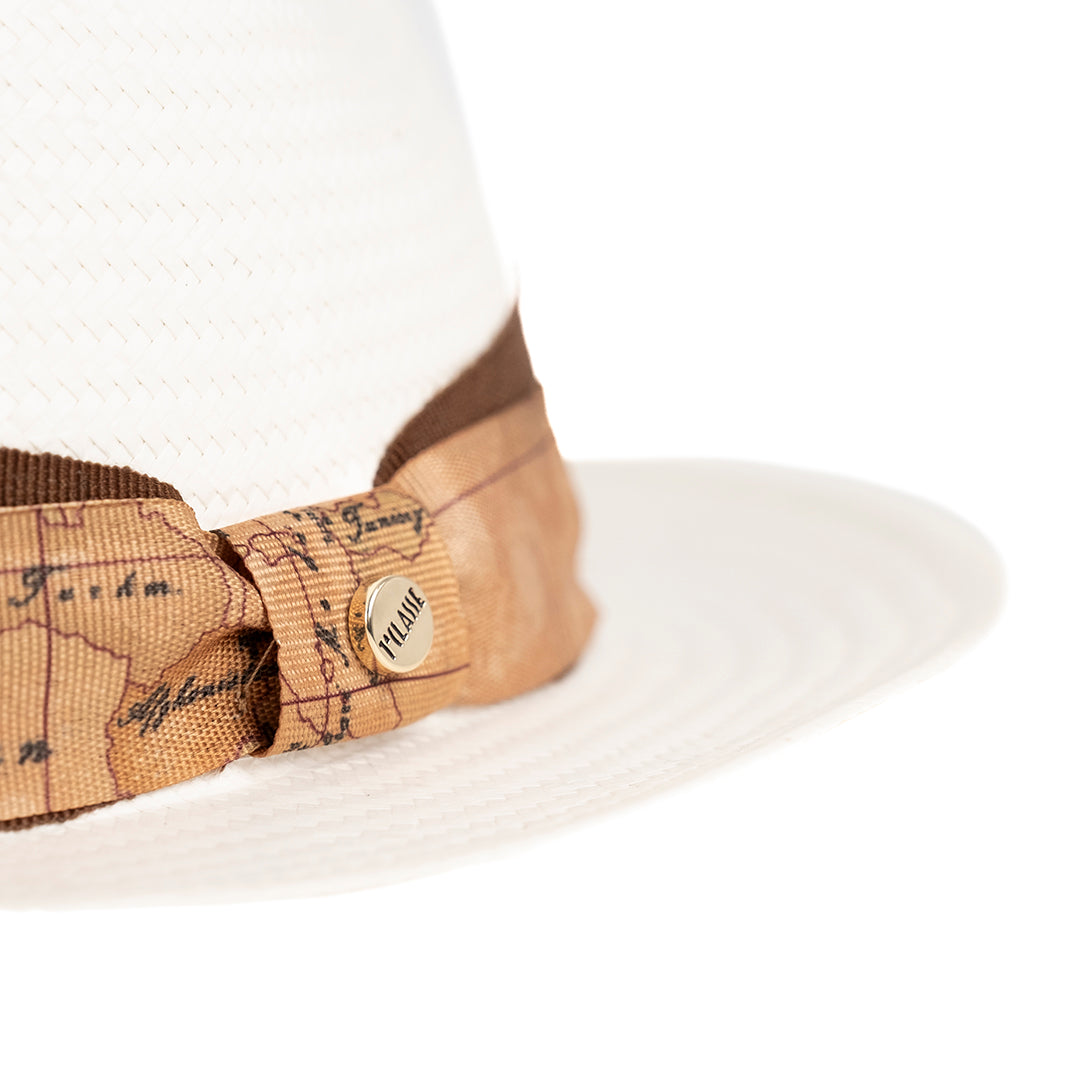 Alviero Martini Prima Classe Cappello Casual Carta Spinata Bianco