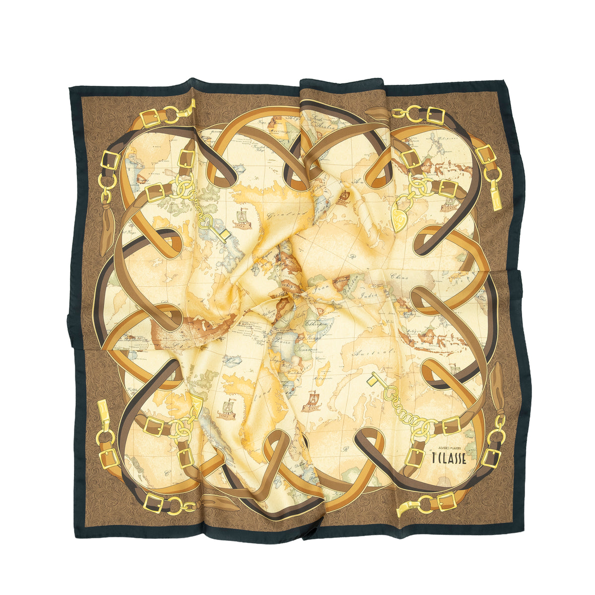 Alviero Martini Prima Classe Foulard Geo Country Nero (90 x 90 cm)