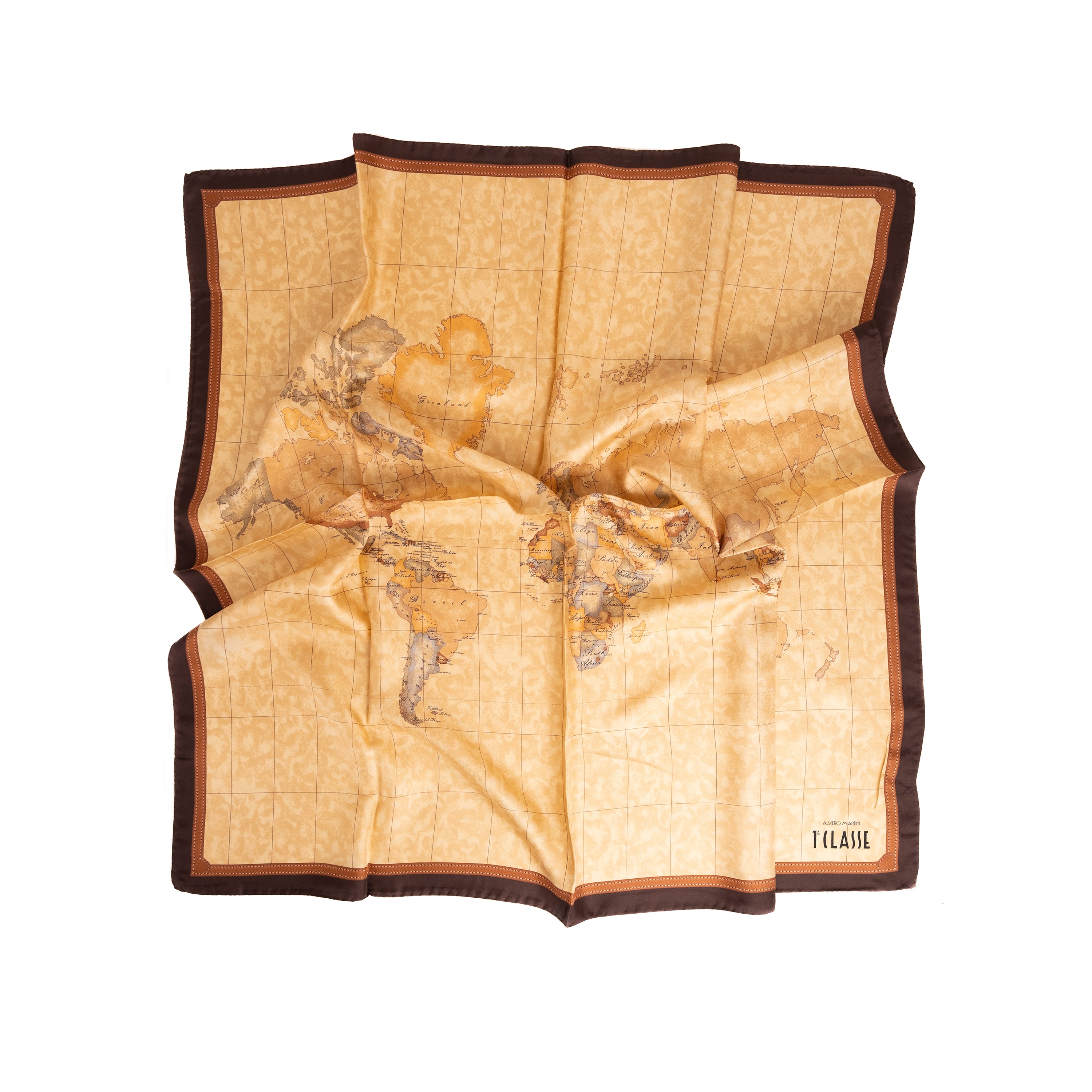 Alviero Martini Prima Classe Foulard Geoclassic Mogano