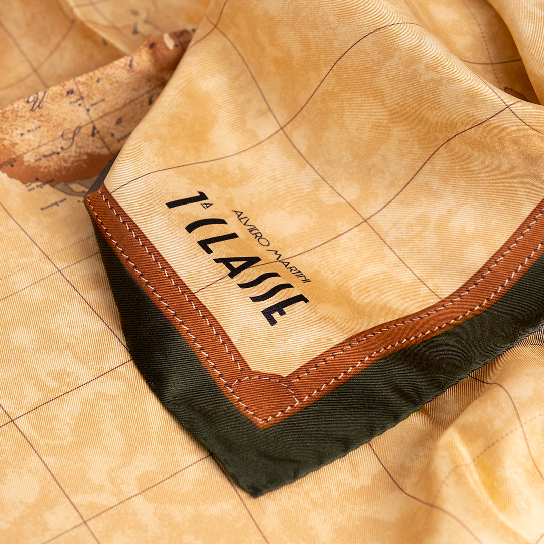 Alviero Martini Prima Classe Foulard Geoclassic Verde muschio 90 x 90