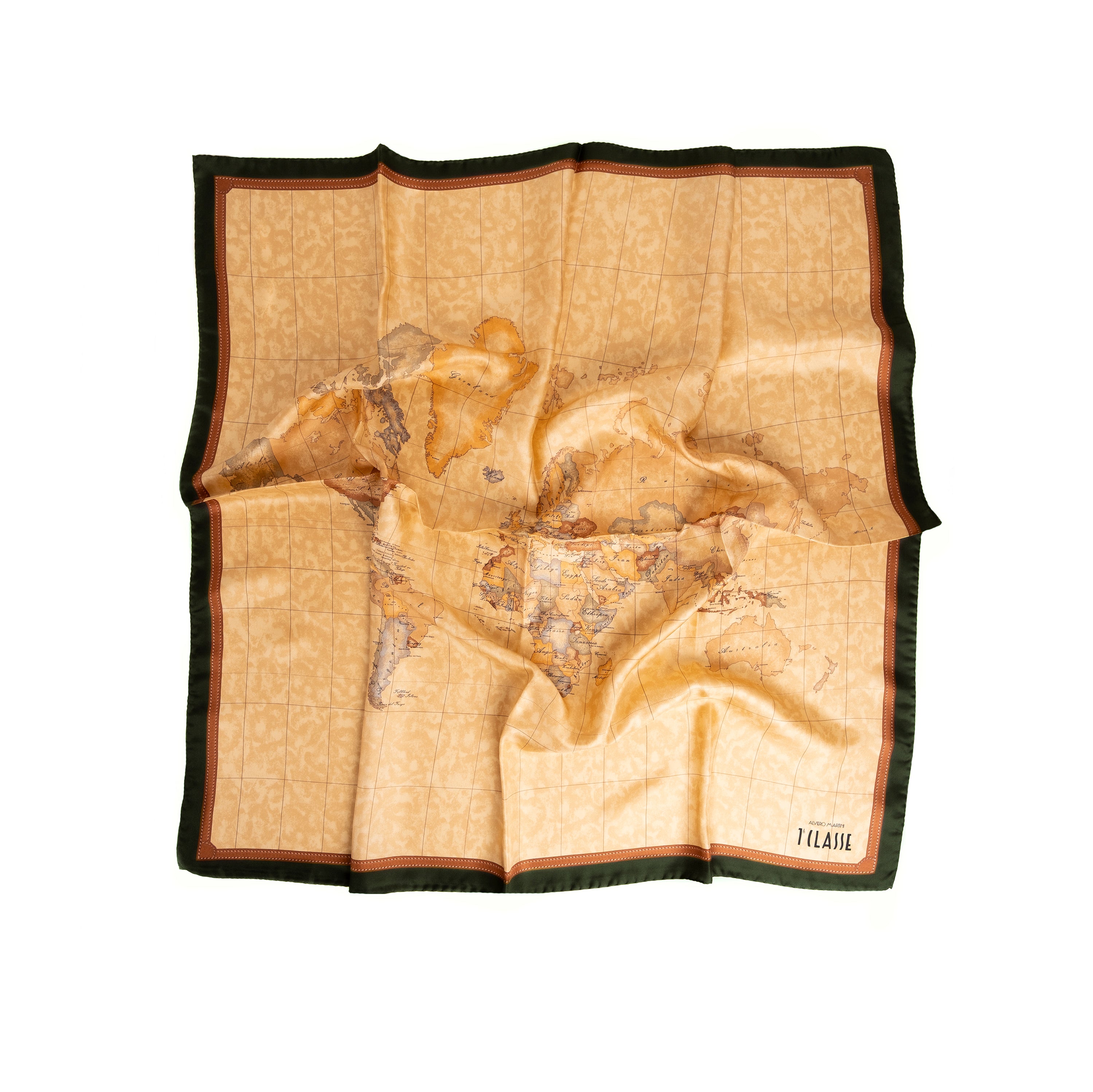 Alviero Martini Prima Classe Foulard Geoclassic Verde Muschio 70 x 70 cm