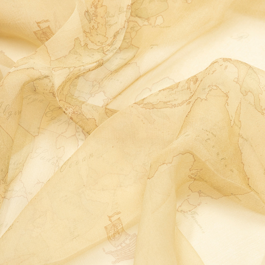 Alviero Martini Prima Classe Foulard Georgette Geo Noce 90x90 cm