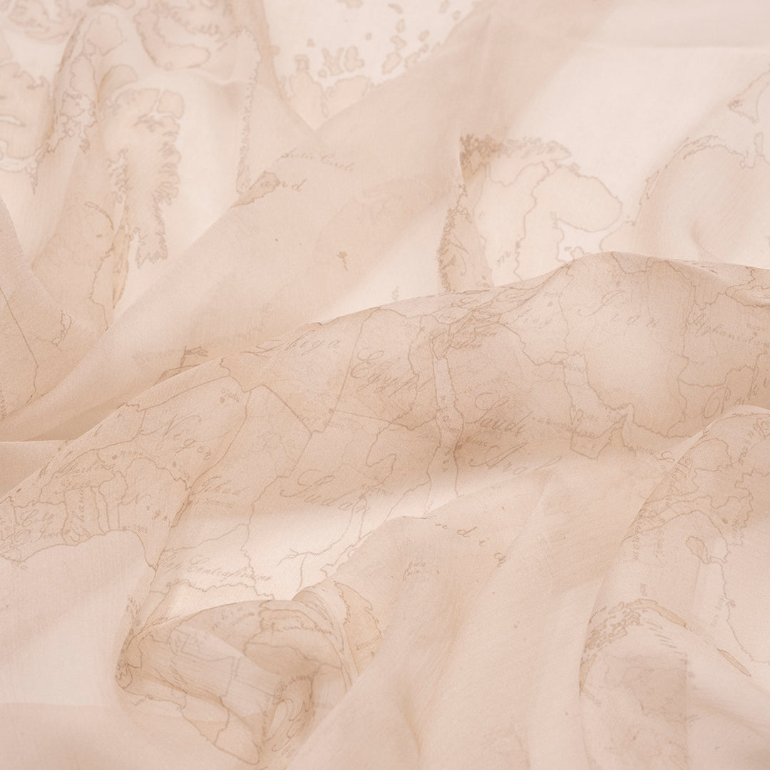 Alviero Martini Prima Classe Foulard Georgette Geo Nudo 90x90 cm