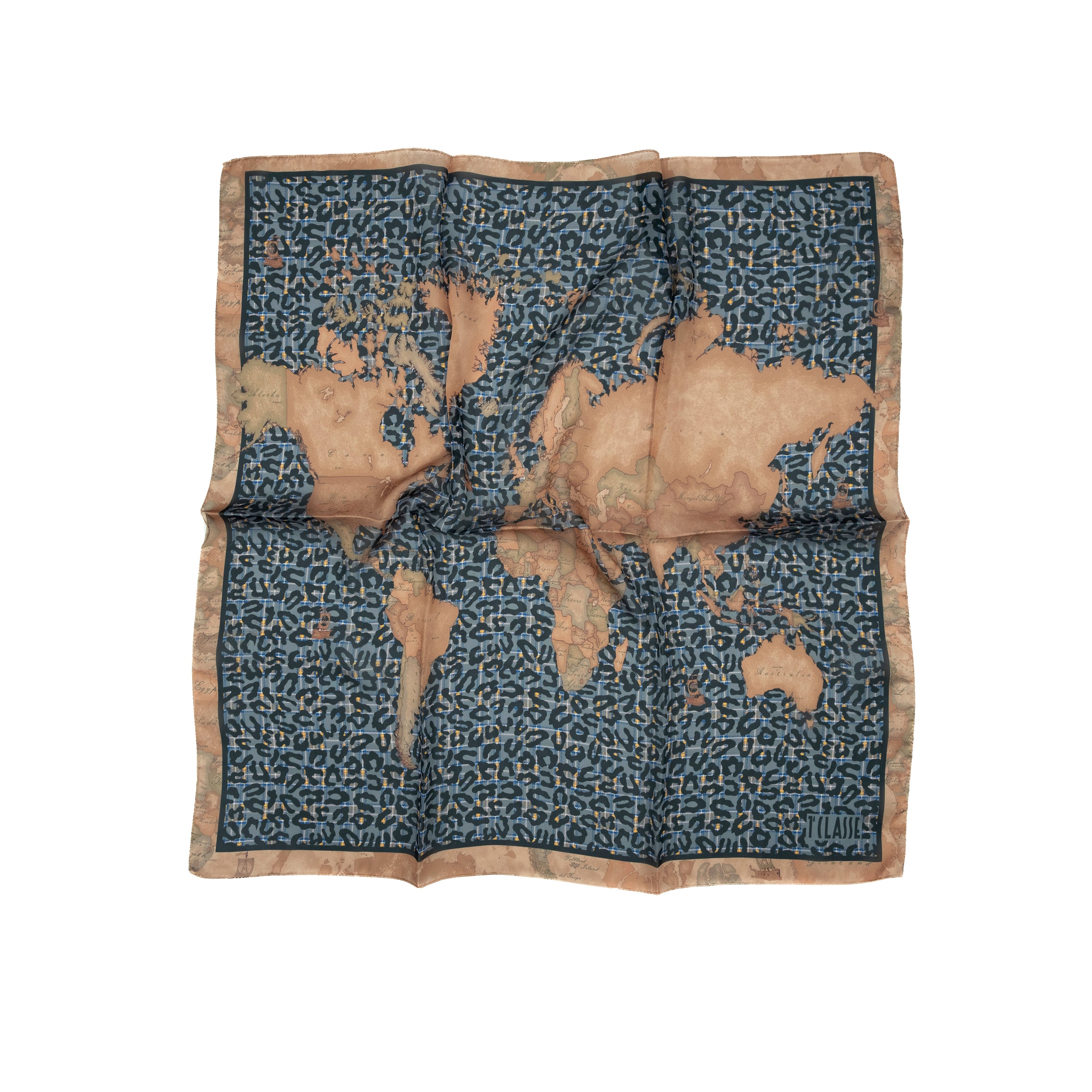 Alviero Martini Prima Classe Foulard Maculato Grigio 75 x 75 cm