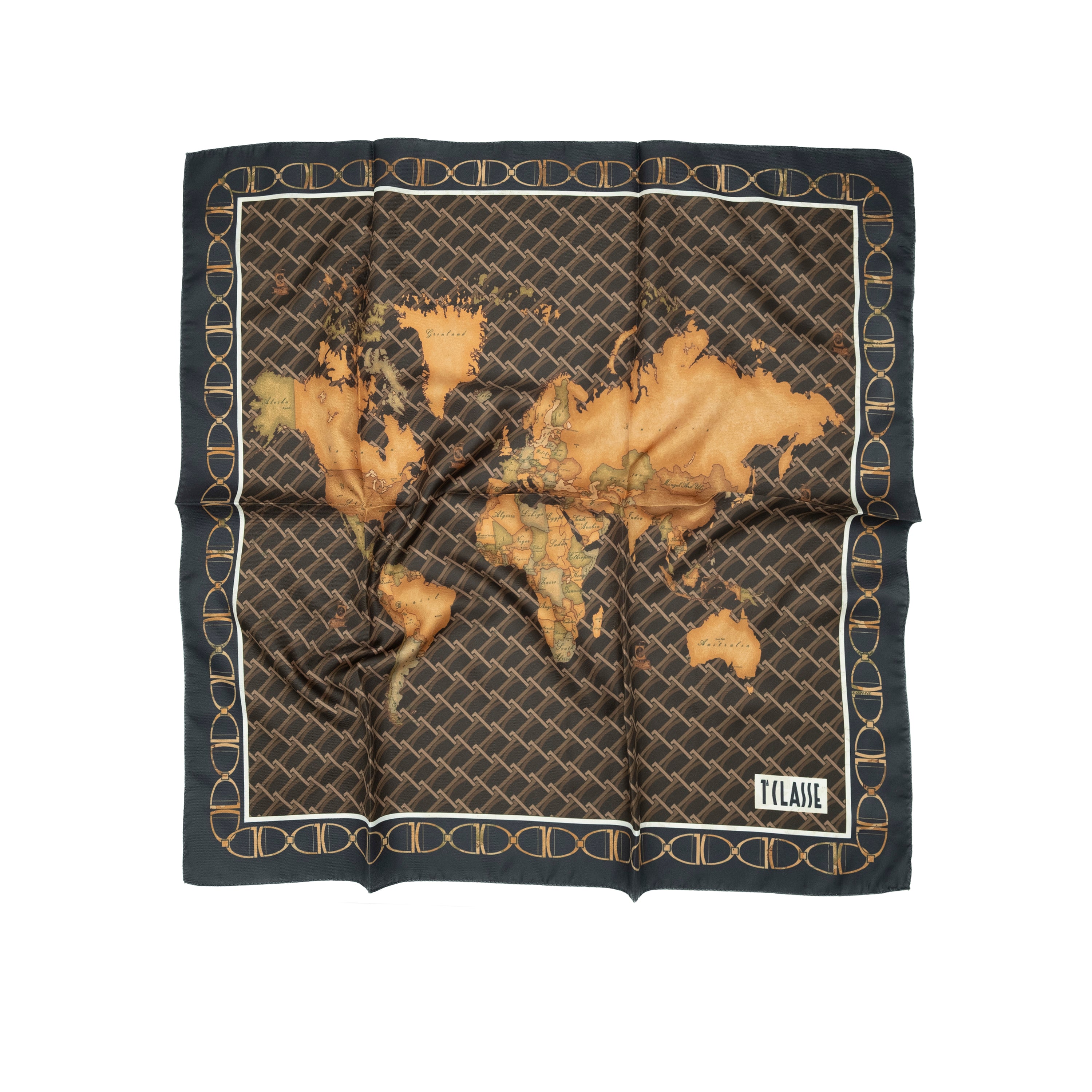 Alviero Martini Prima Classe Foulard Monogram Nero 75 x 75 cm