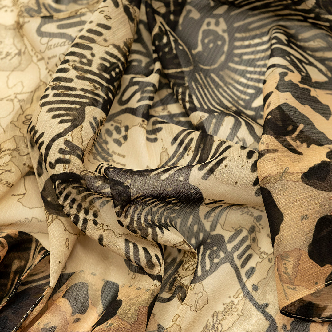 Alviero Martini Prima Classe Pareo Jungle Nero 130x130 cm