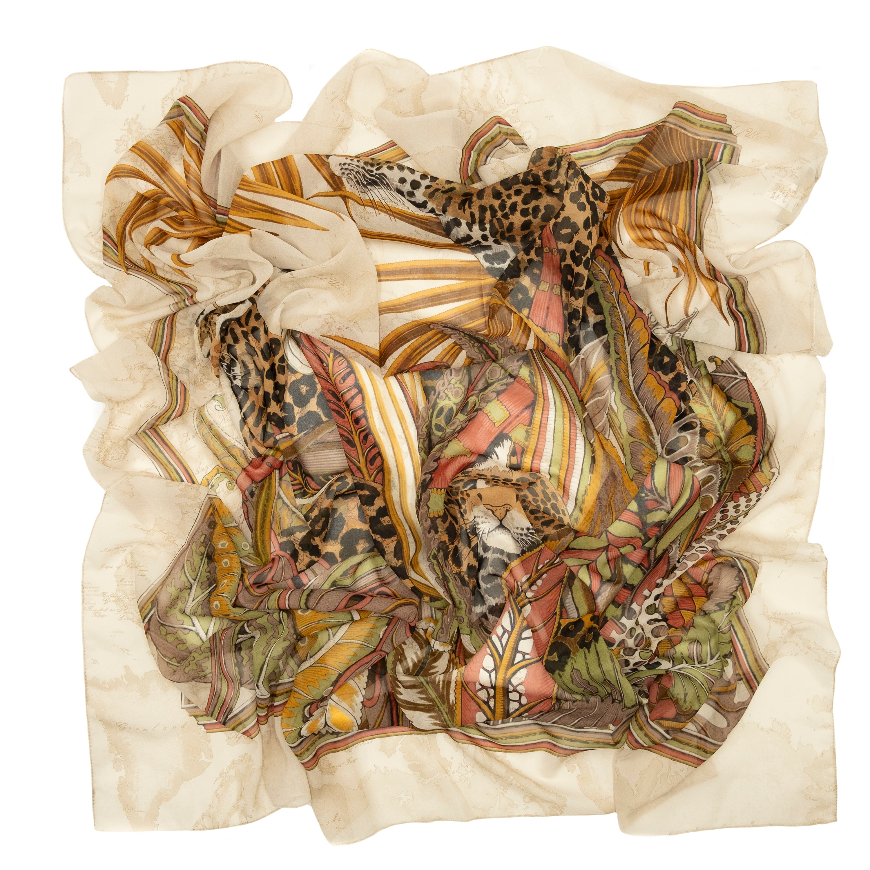 Alviero Martini Prima Classe Pareo Leopardi Tabacco 130x130 cm