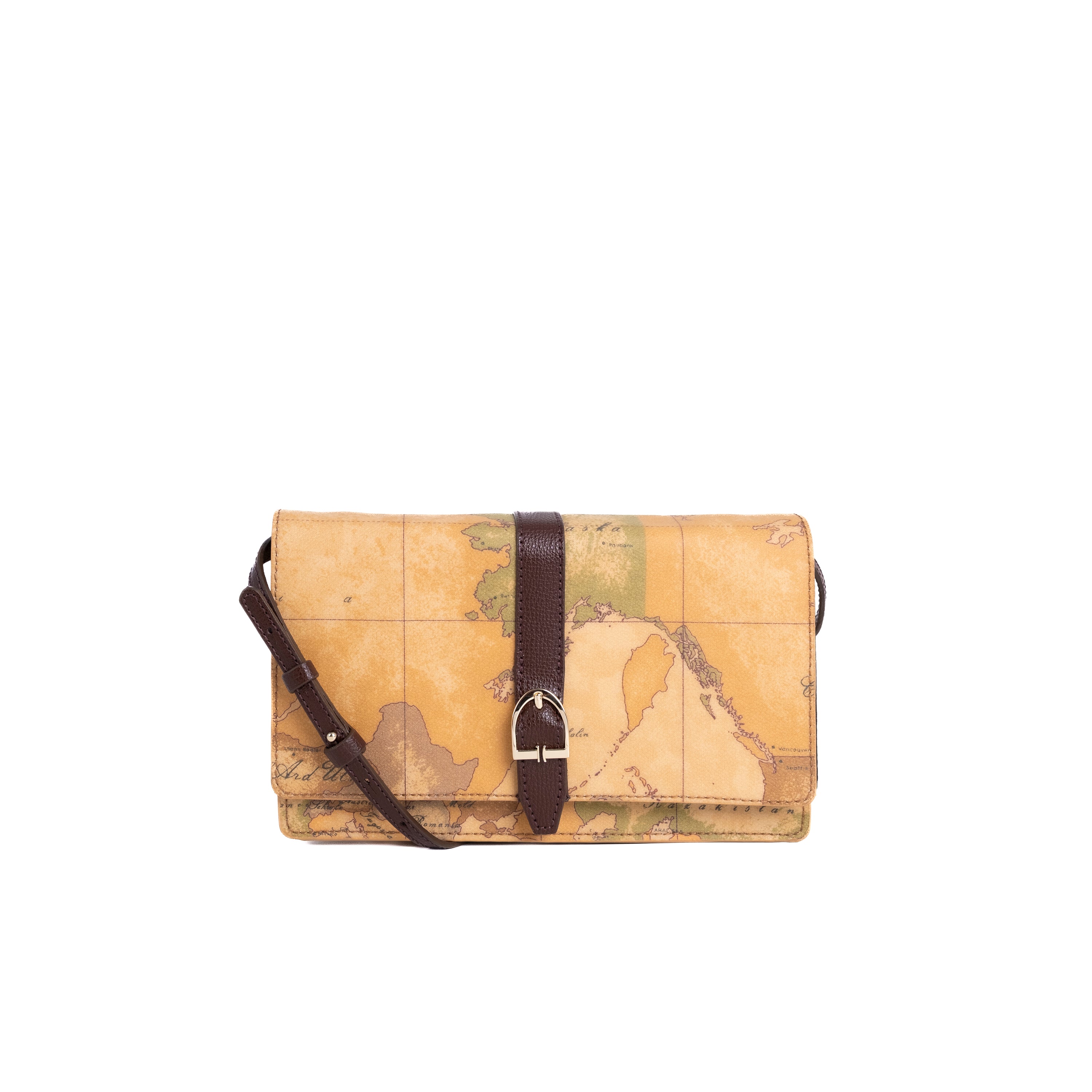 Alviero Martini Prima Classe Pochette Patta e Tracolla Mogano