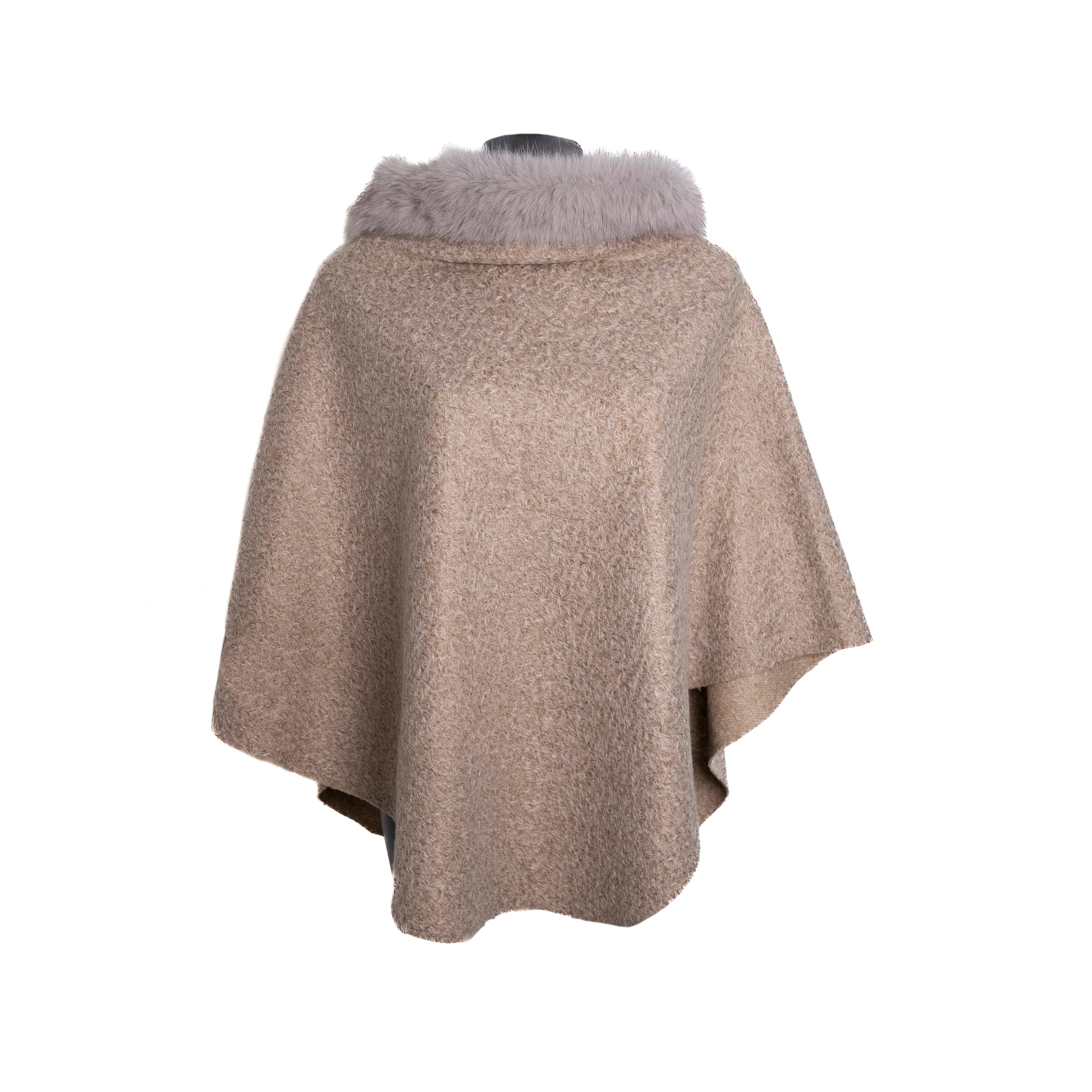 Alviero Martini Prima Classe Poncho Ecofur Cammello