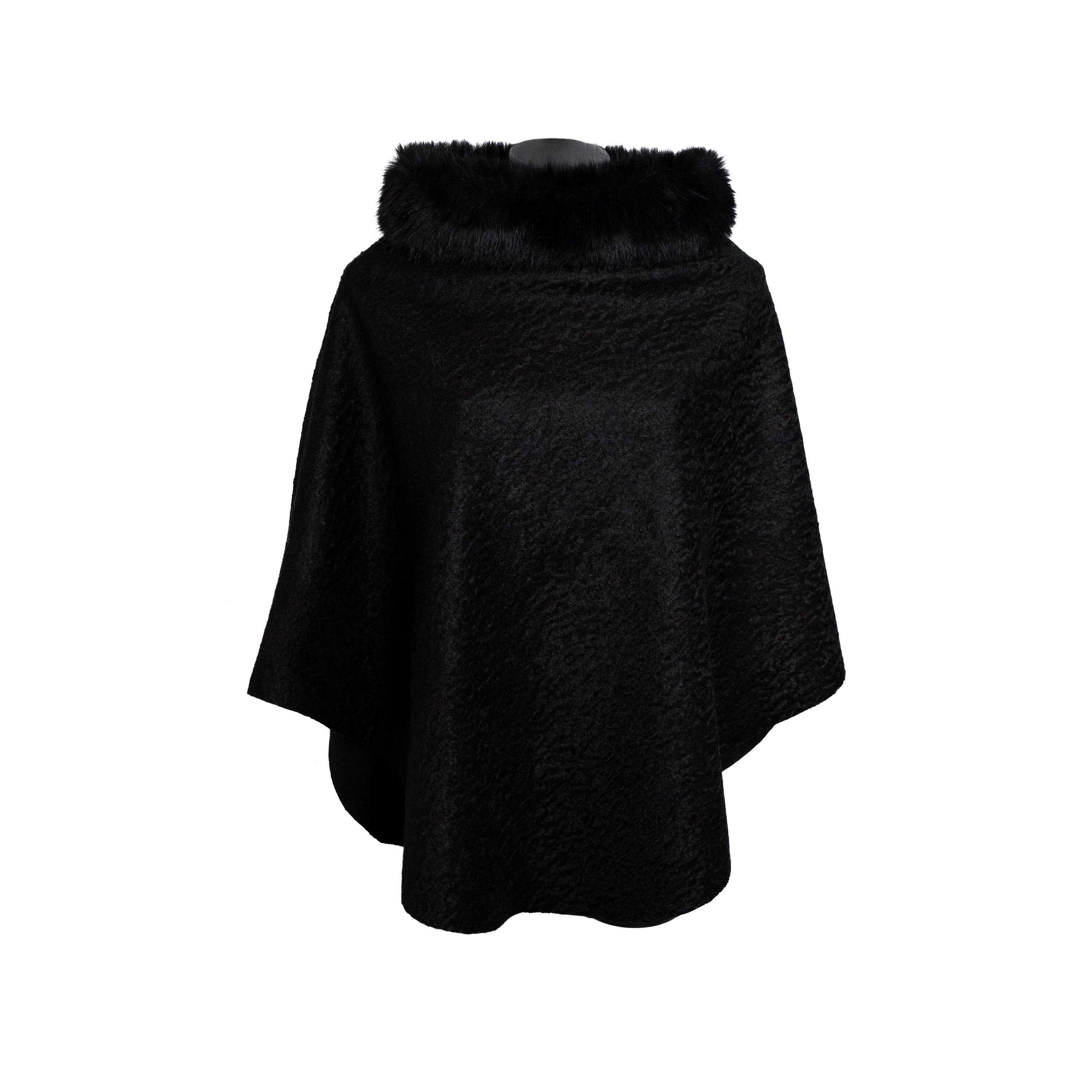 Alviero Martini Prima Classe Poncho Ecofur Nero