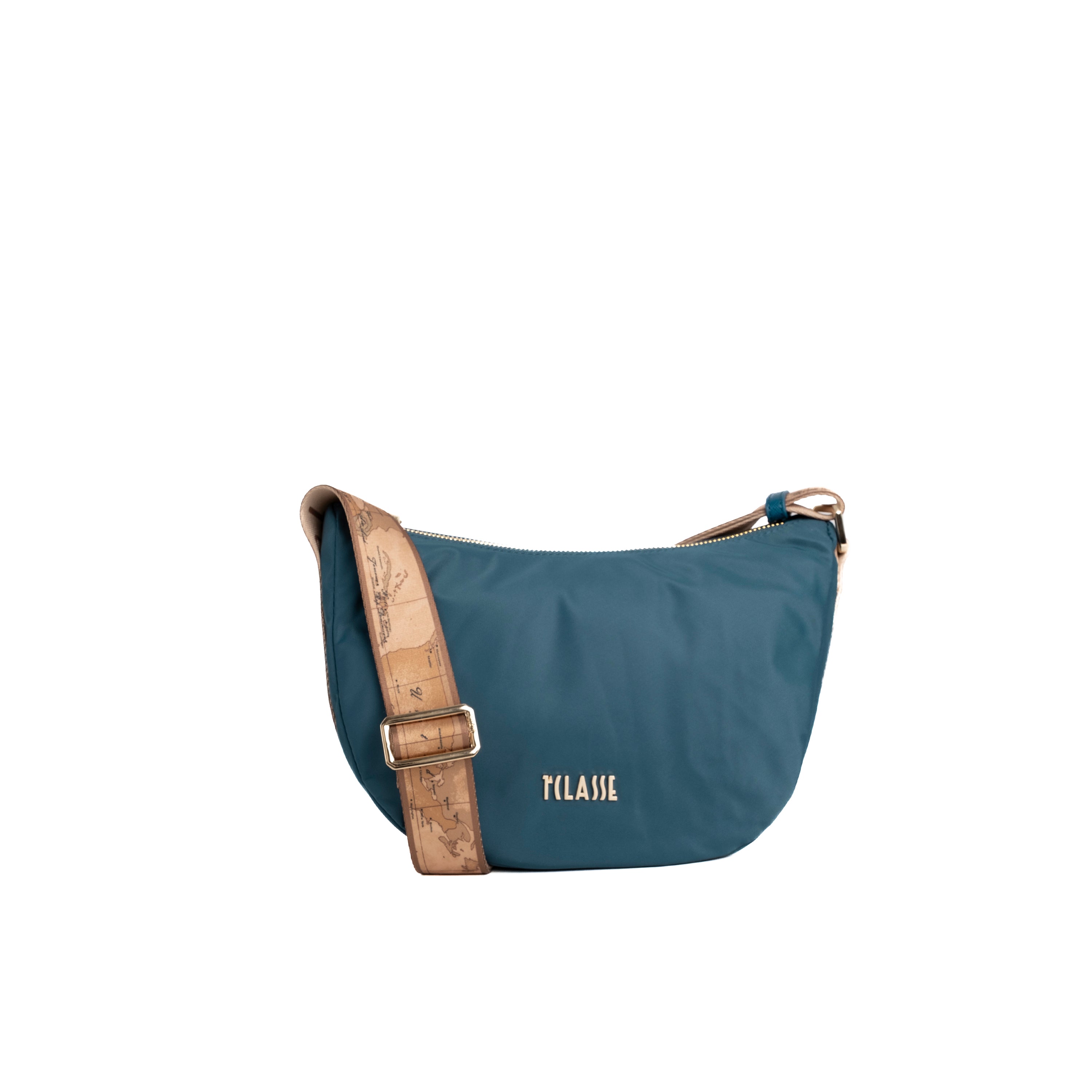 Alviero Martini Prima Classe Tracolla Mezzaluna Piccola Blu Pacifico