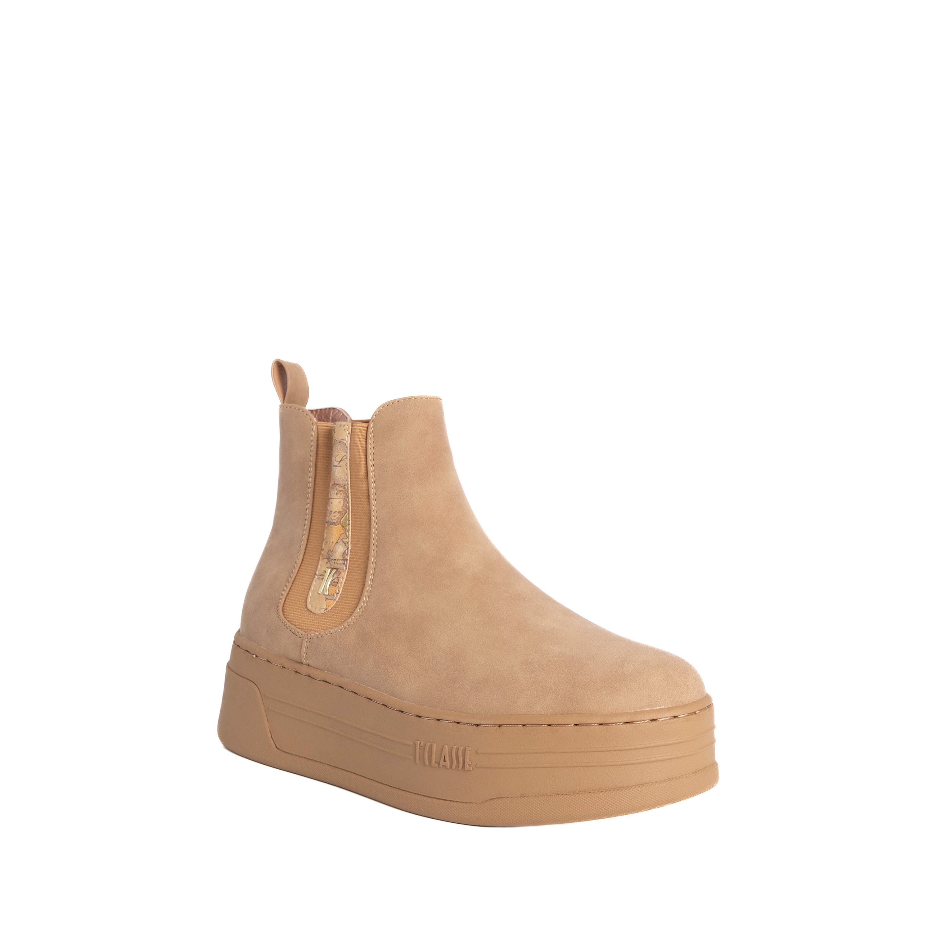 Alviero Martini Prima Classe Stivaletto Beatles Fondo Gomma Beige