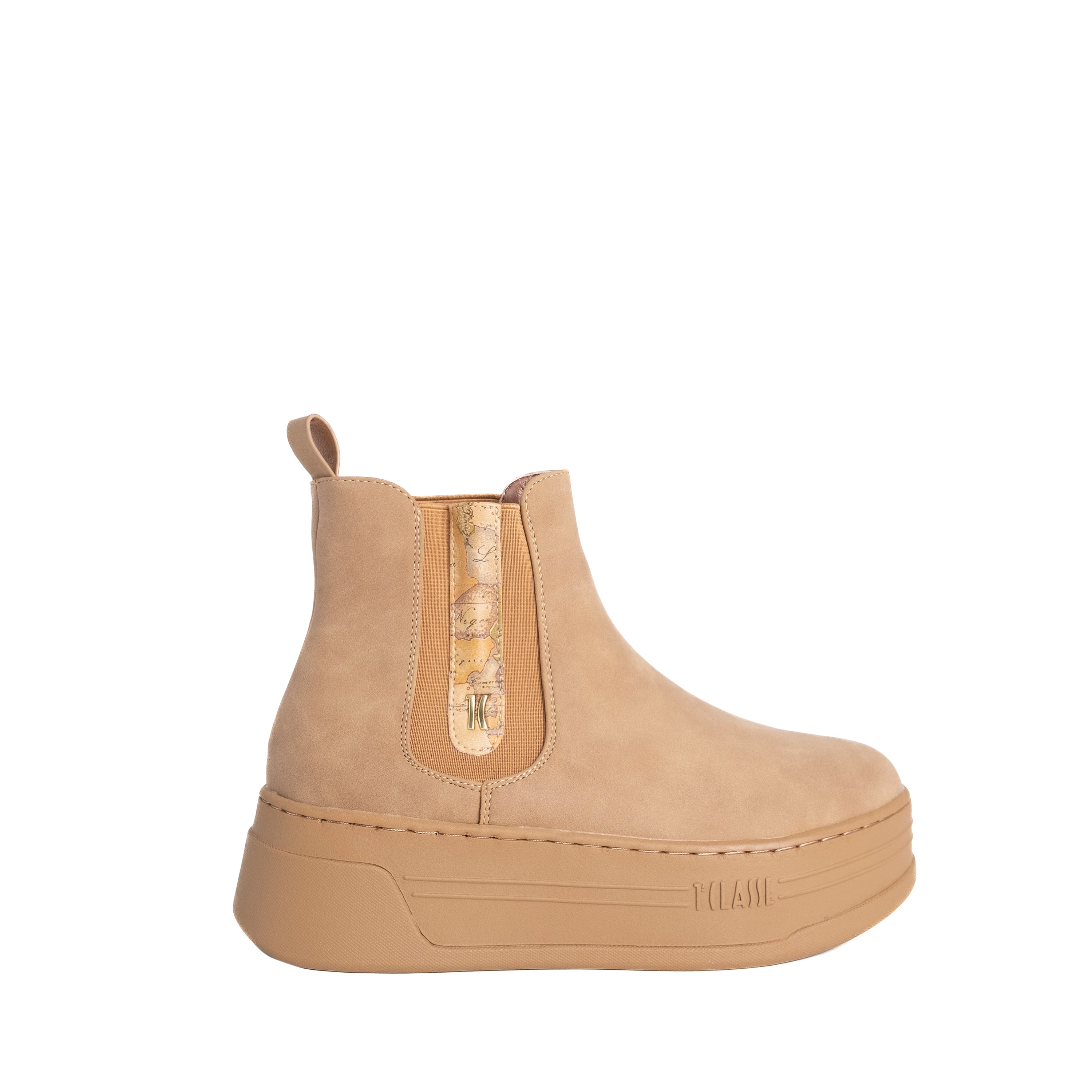 Alviero Martini Prima Classe Stivaletto Beatles Fondo Gomma Beige