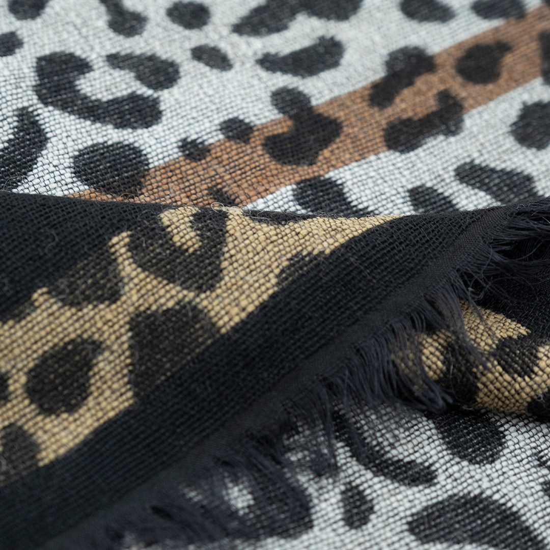 Alviero Martini Sciarpa Geo Pieno Animalier Bianco Ghiaccio (40 x 180 cm)