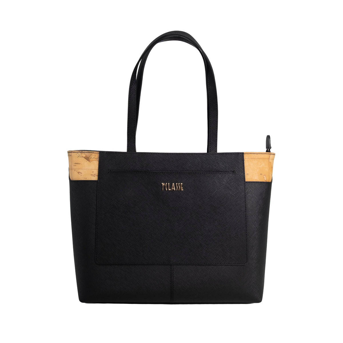 Alviero Martini Prima Classe Shopper West City Grande Nero e Naturale