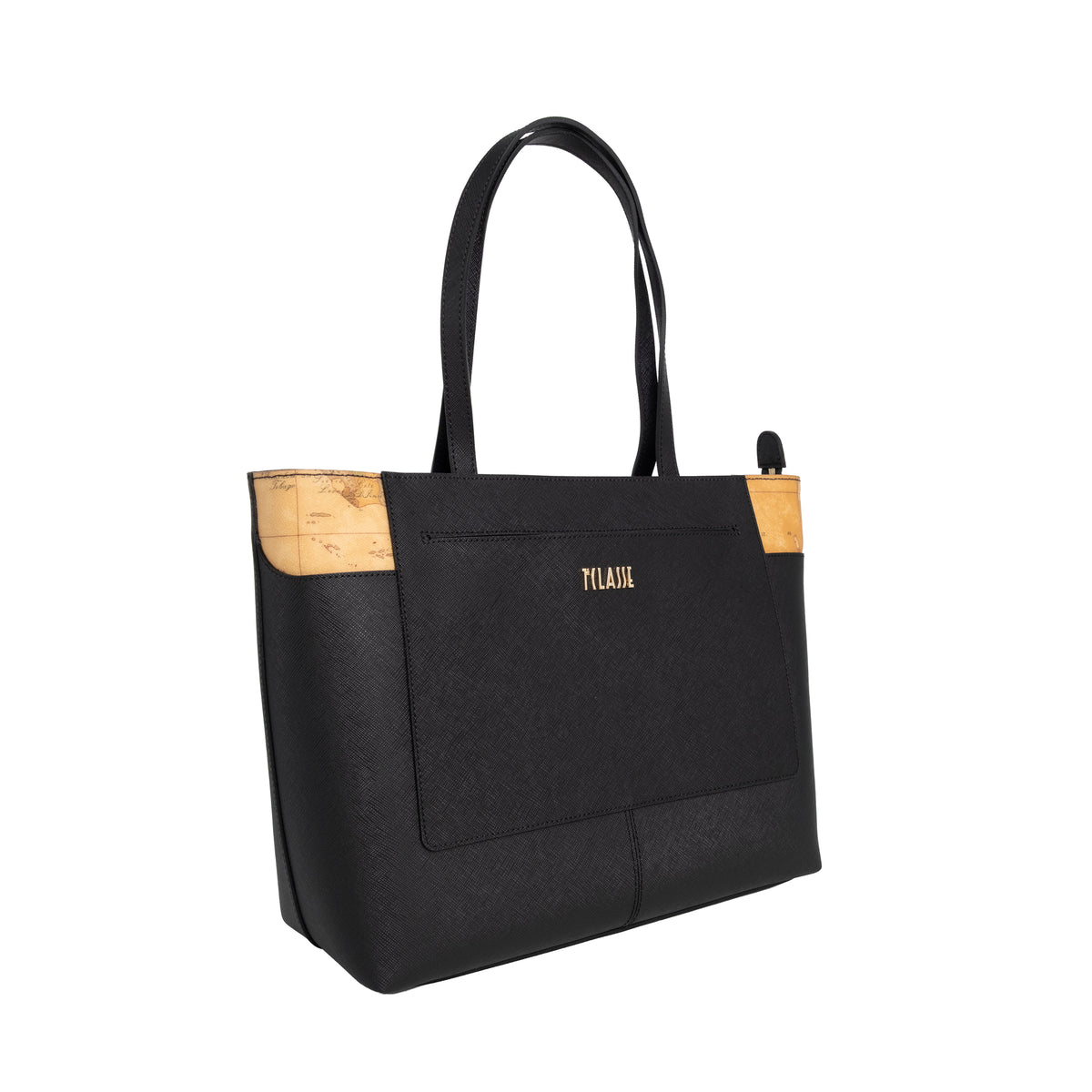 Alviero Martini Prima Classe Shopper West City Grande Nero e Naturale