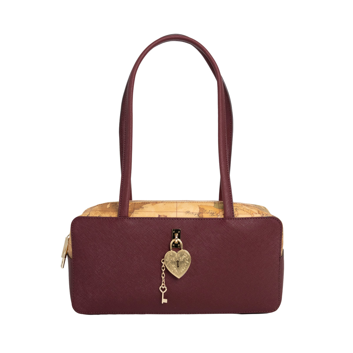 Alviero Martini Prima Classe Sottospalla Lucchetto Cuore Burgundy