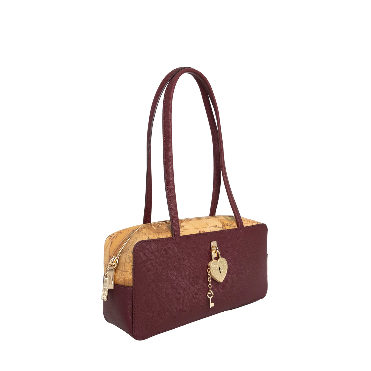 Alviero Martini Prima Classe Sottospalla Lucchetto Cuore Burgundy