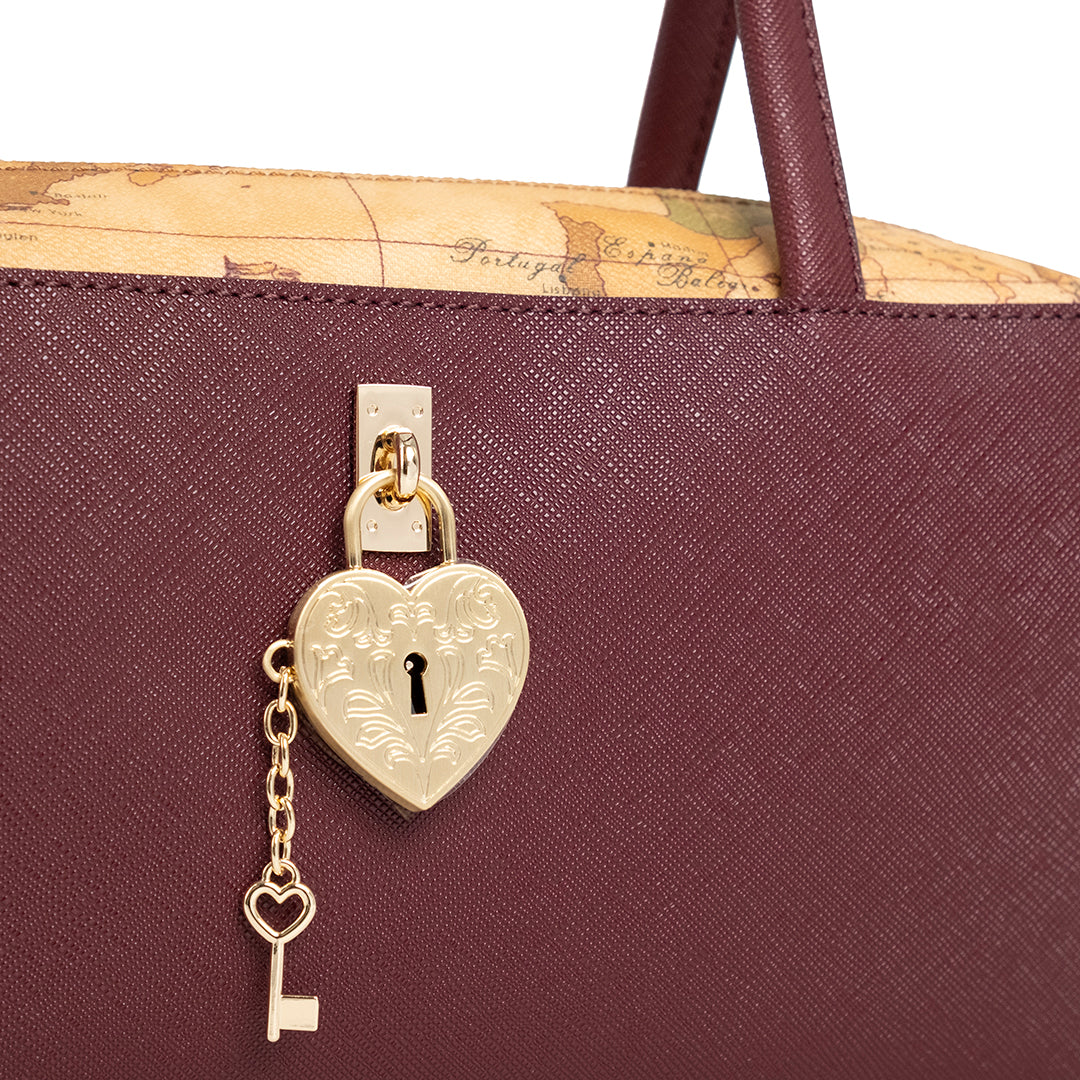 Alviero Martini Prima Classe Sottospalla Lucchetto Cuore Burgundy