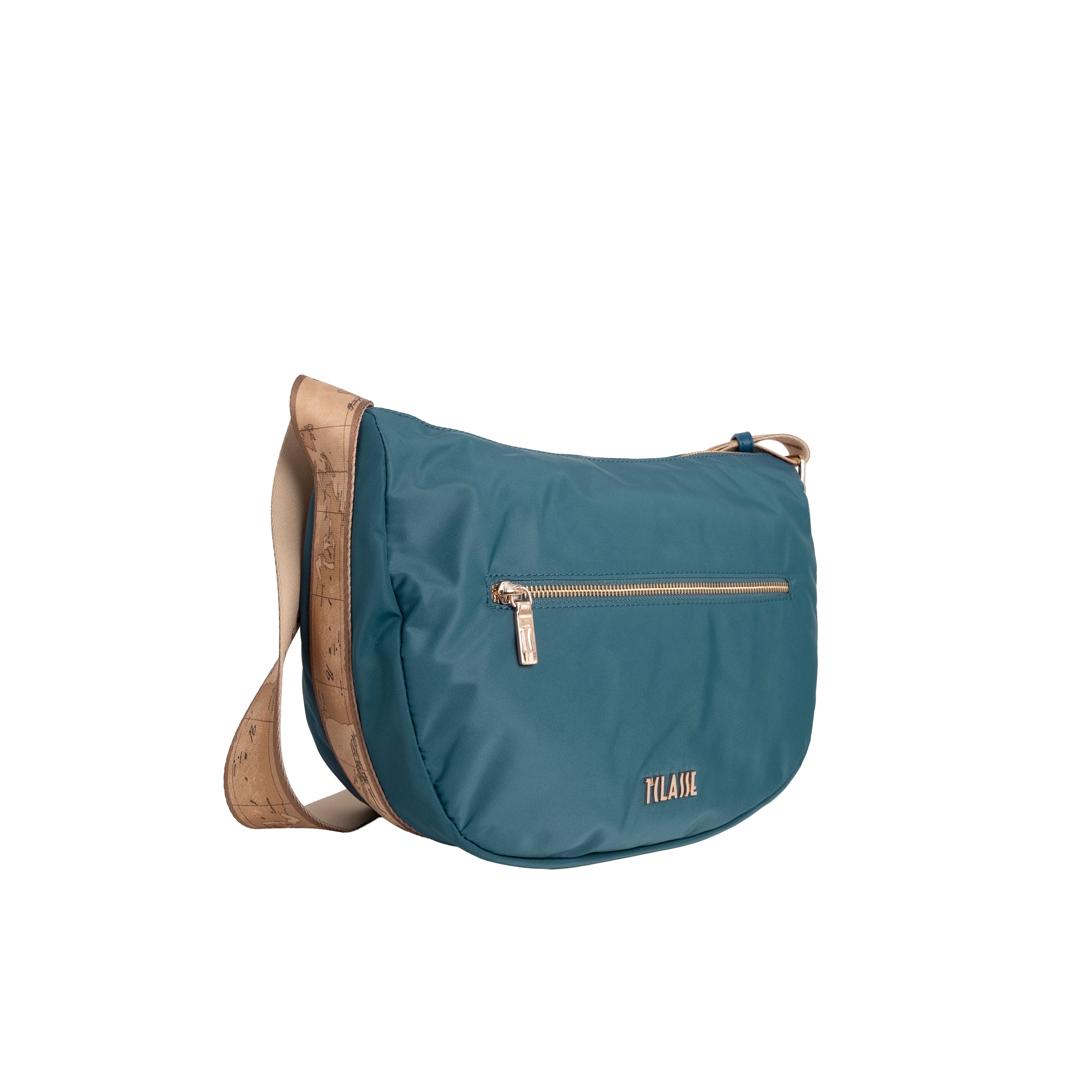 Alviero Martini Prima Classe Tracolla Mezzaluna Grande Blu Pacifico