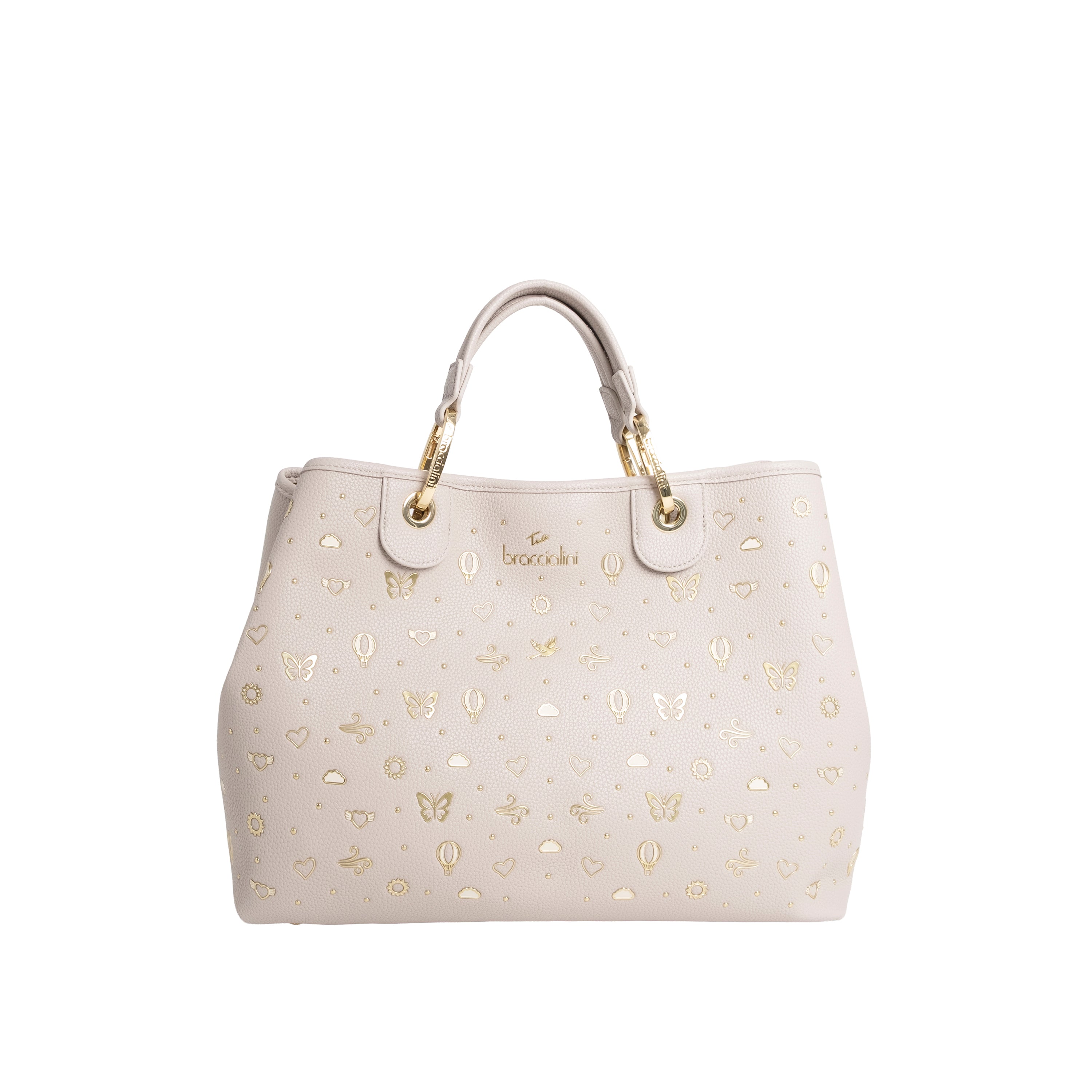 Braccialini Borsa a Mano Beth Strass Grigio