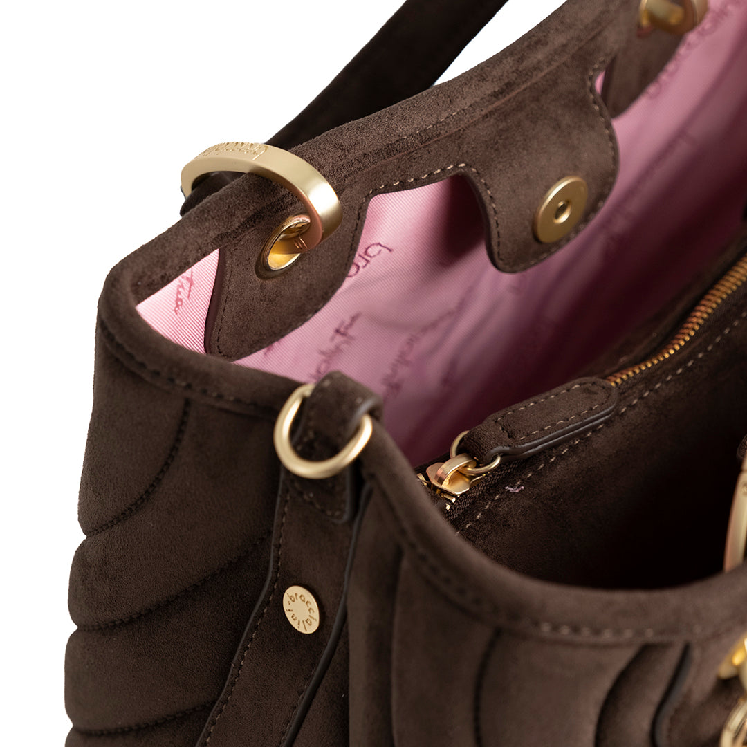 Braccialini Borsa A Mano Beth Matelasse' Marrone