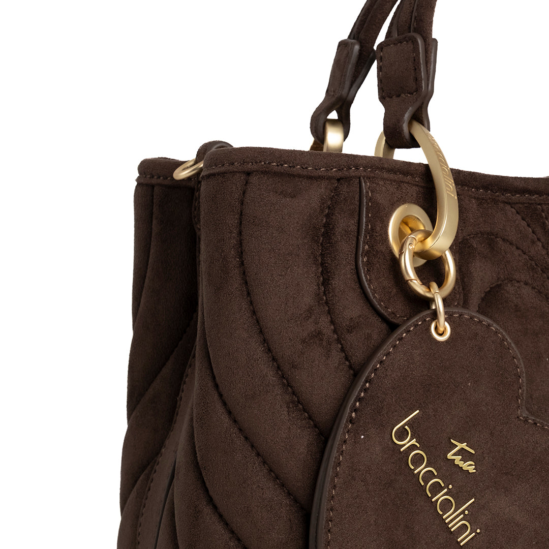 Braccialini Borsa A Mano Beth Matelasse' Marrone