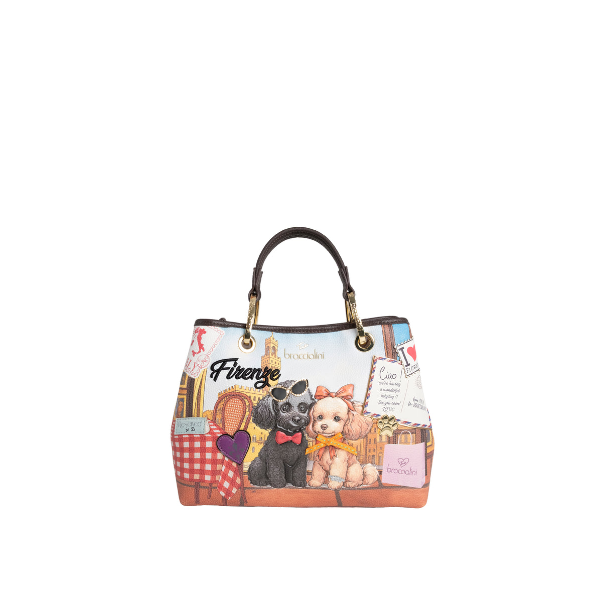 Braccialini Borsa A Mano Cartoline Multicolor Firenze
