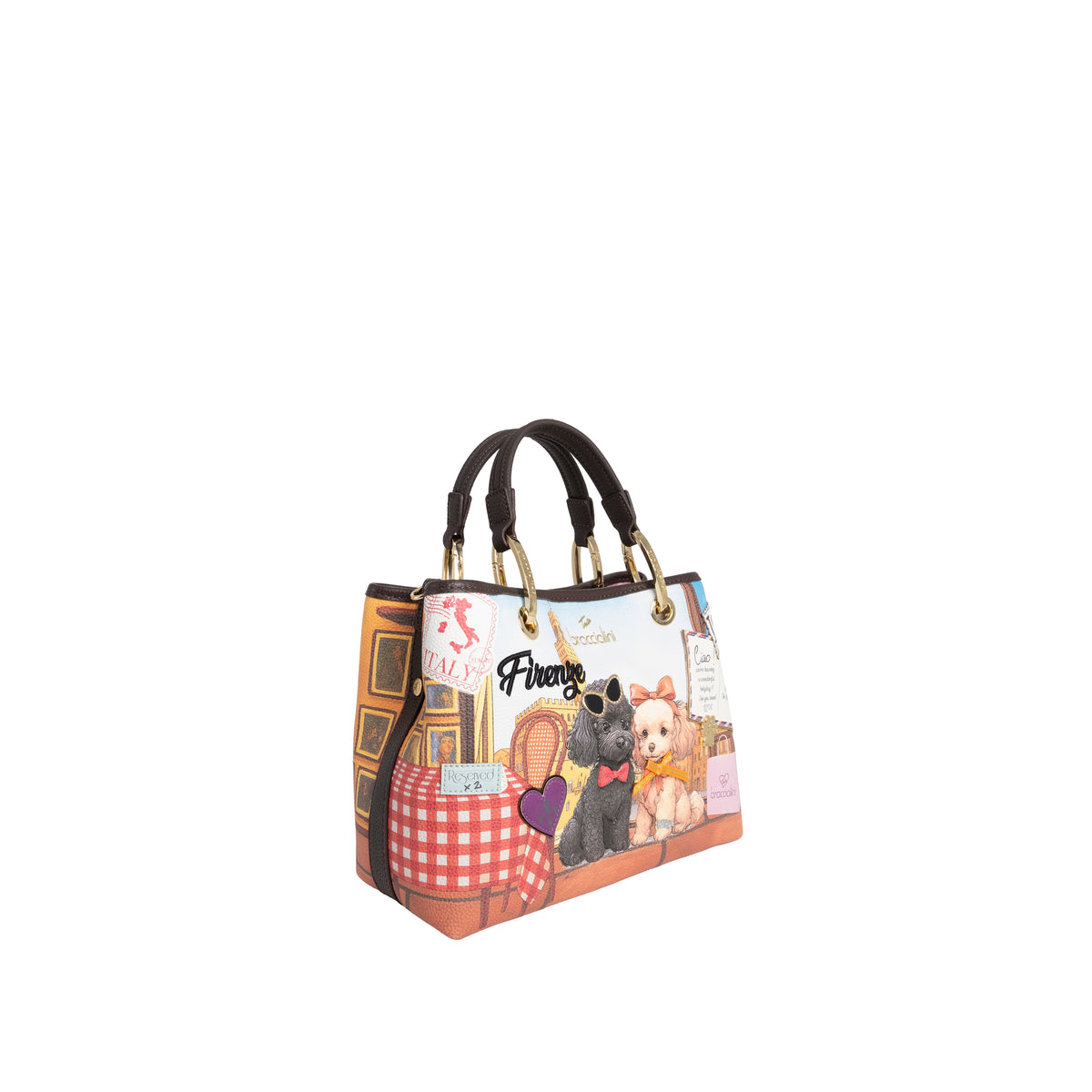Braccialini Borsa A Mano Cartoline Multicolor Firenze