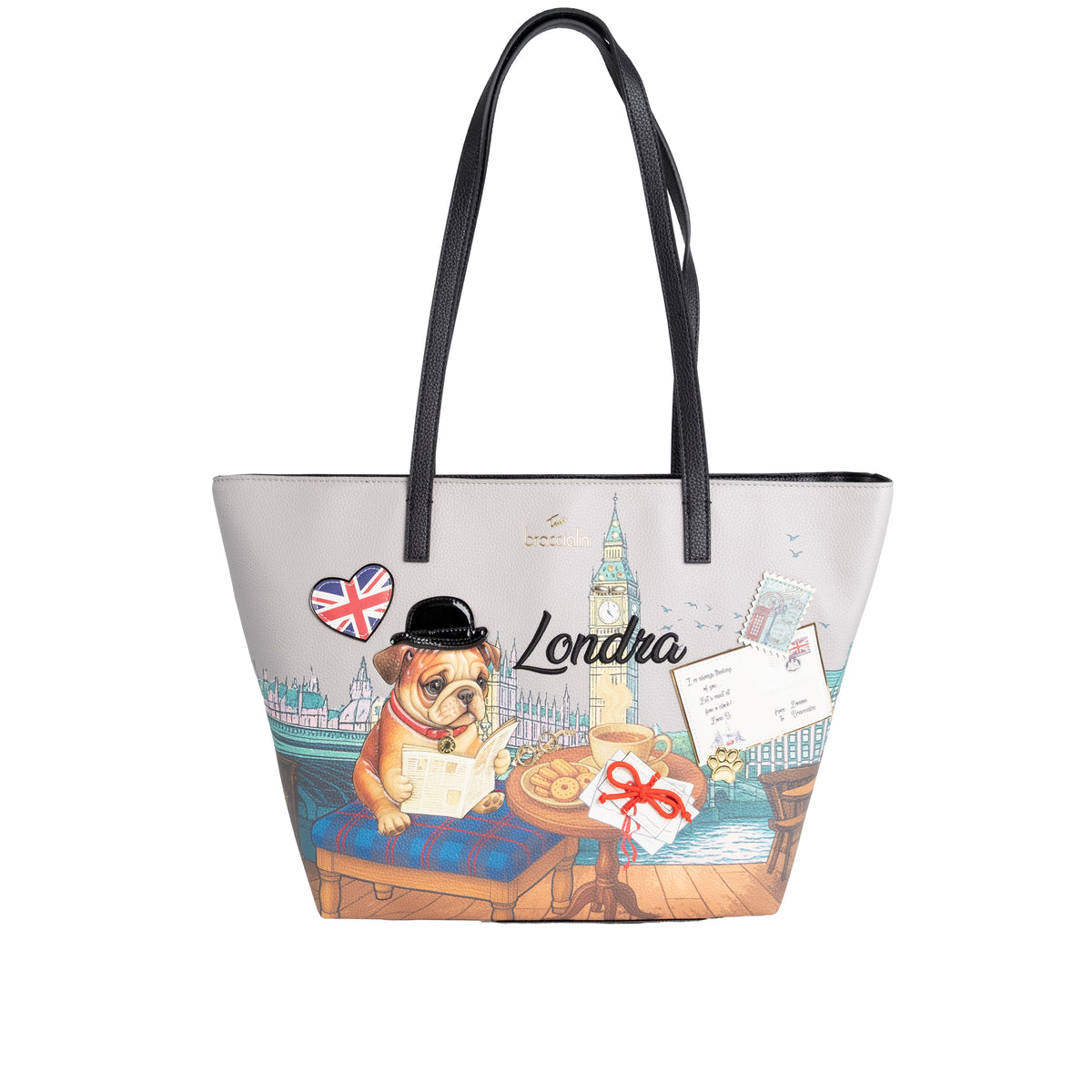 Braccialini Borsa A Spalla Cartoline Multicolor Londra