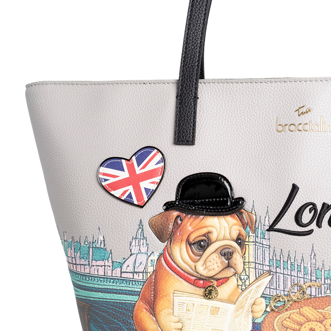 Braccialini Borsa A Spalla Cartoline Multicolor Londra