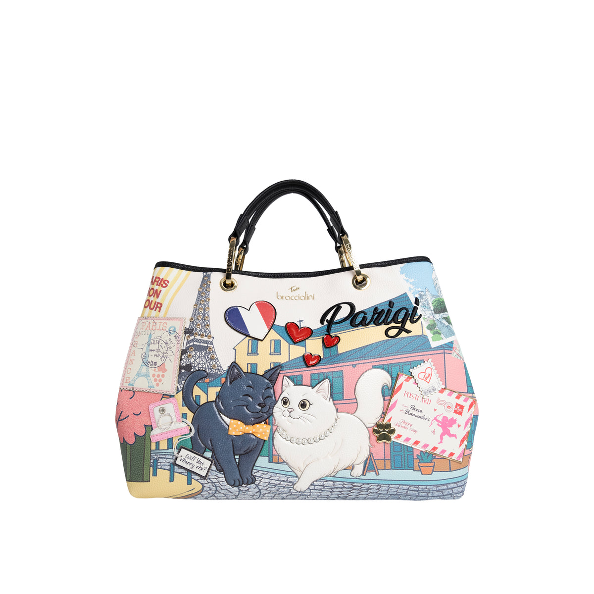Braccialini Borsa A Mano Cartoline Multicolor Parigi