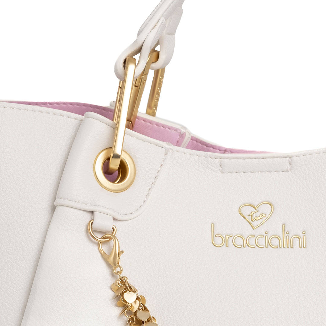 Braccialini Borsa a Mano Media Amy Bianco