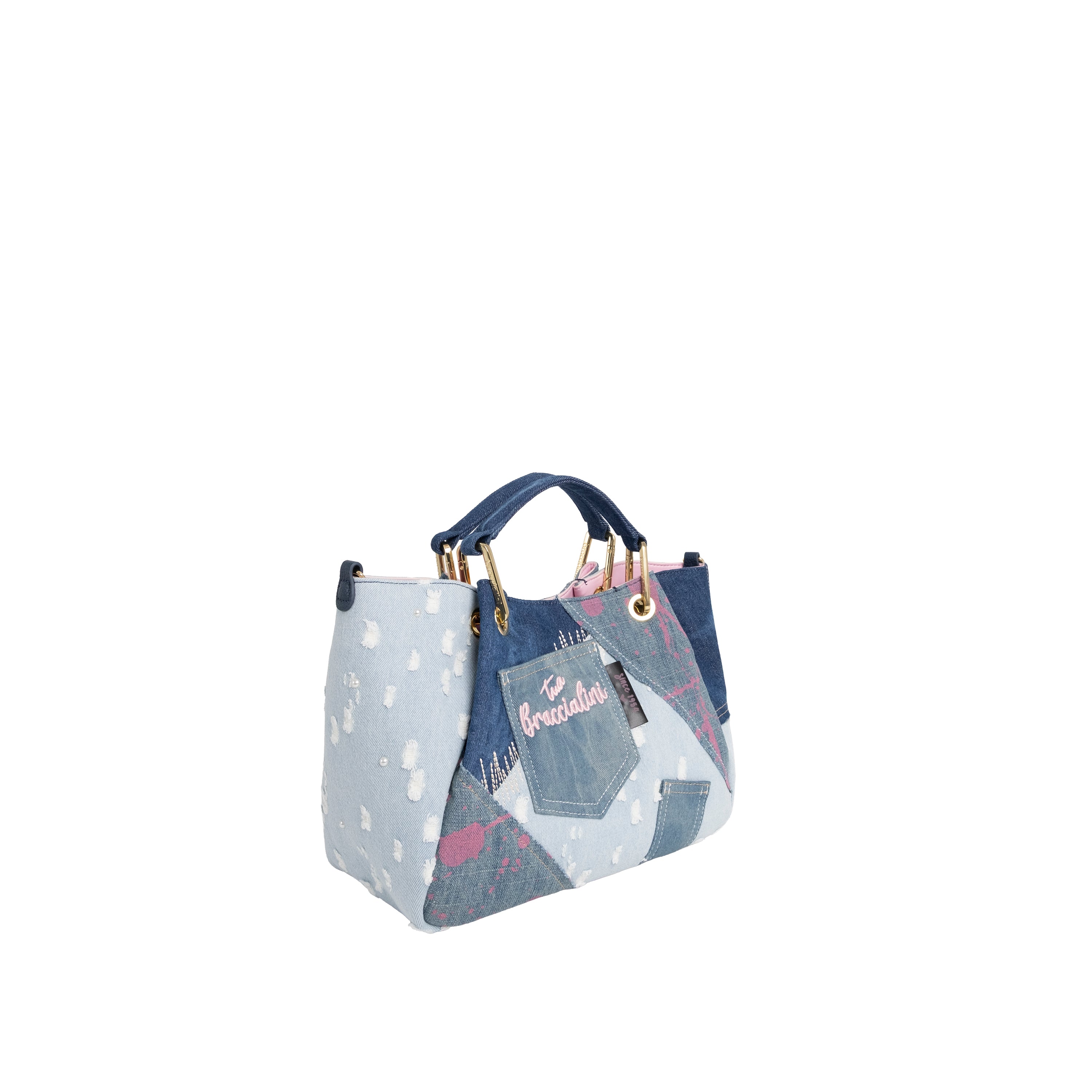 Braccialini Borsa a Mano Media Amy Jeans Blu