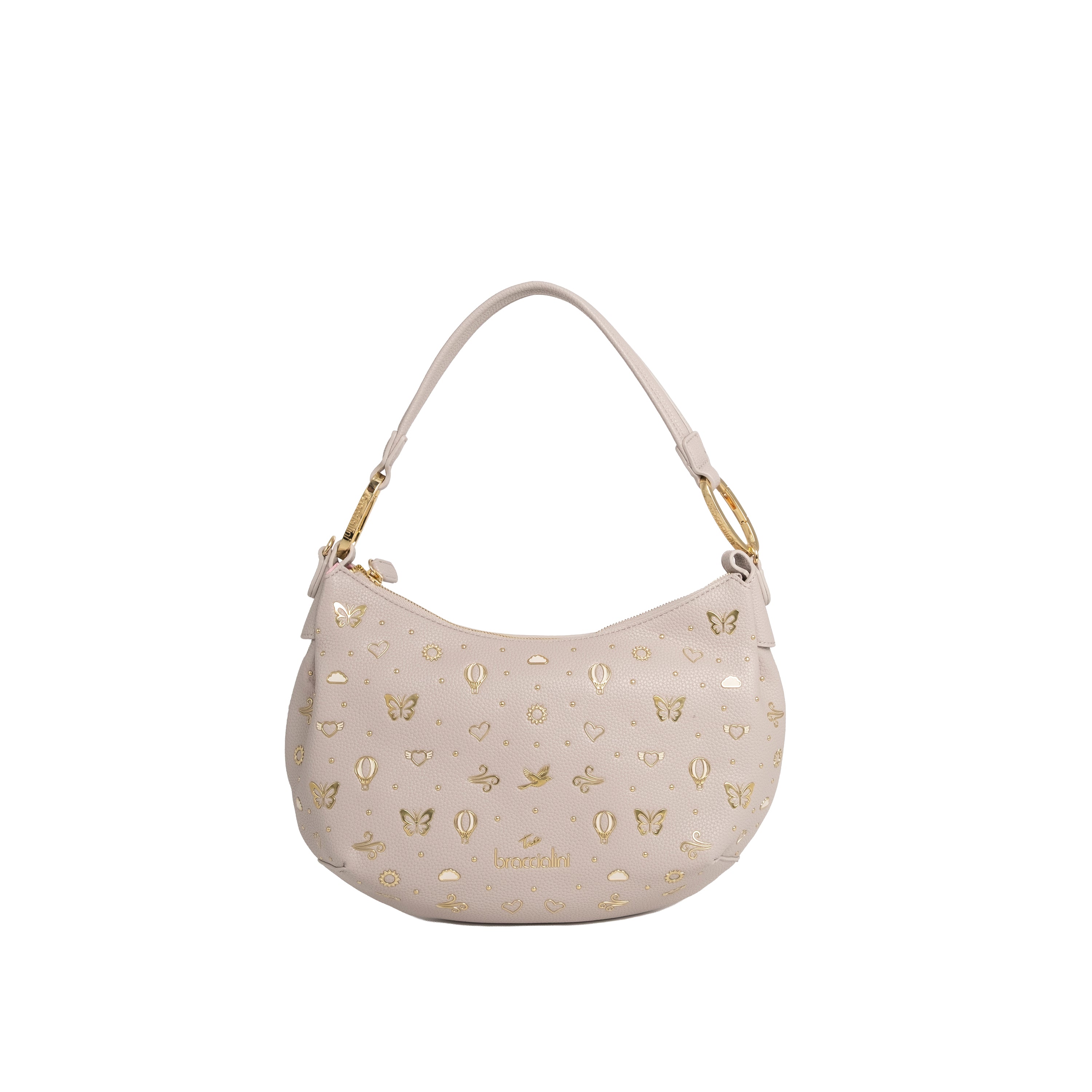 Braccialini Borsa a Spalla Beth Strass Grigio
