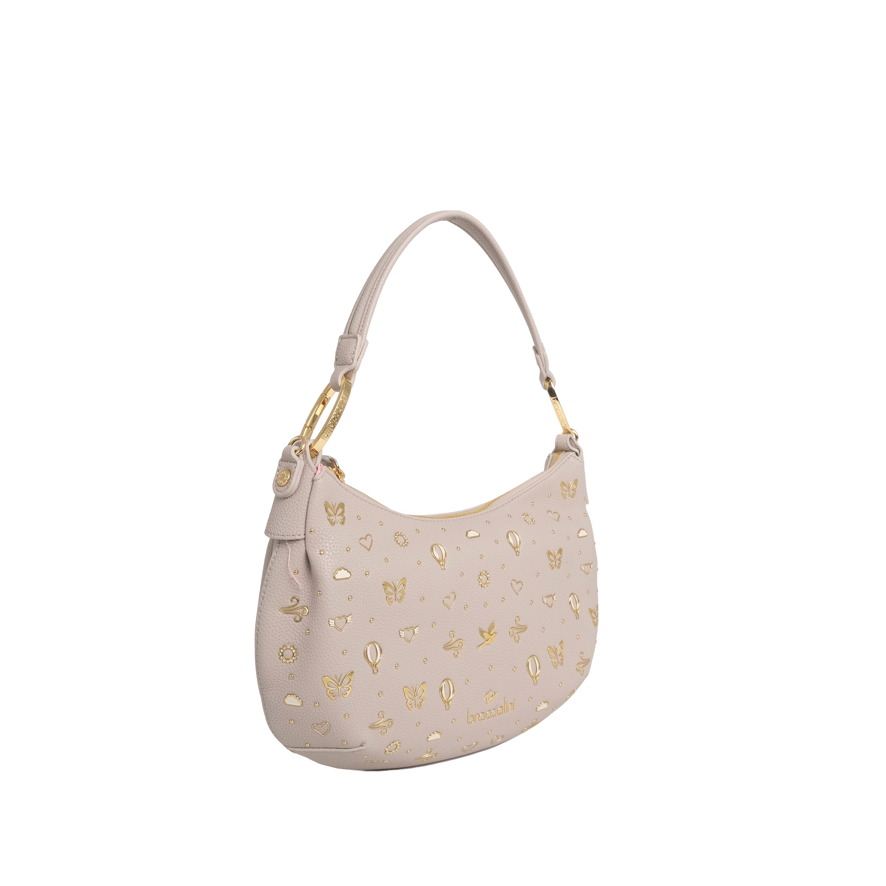 Braccialini Borsa a Spalla Beth Strass Grigio
